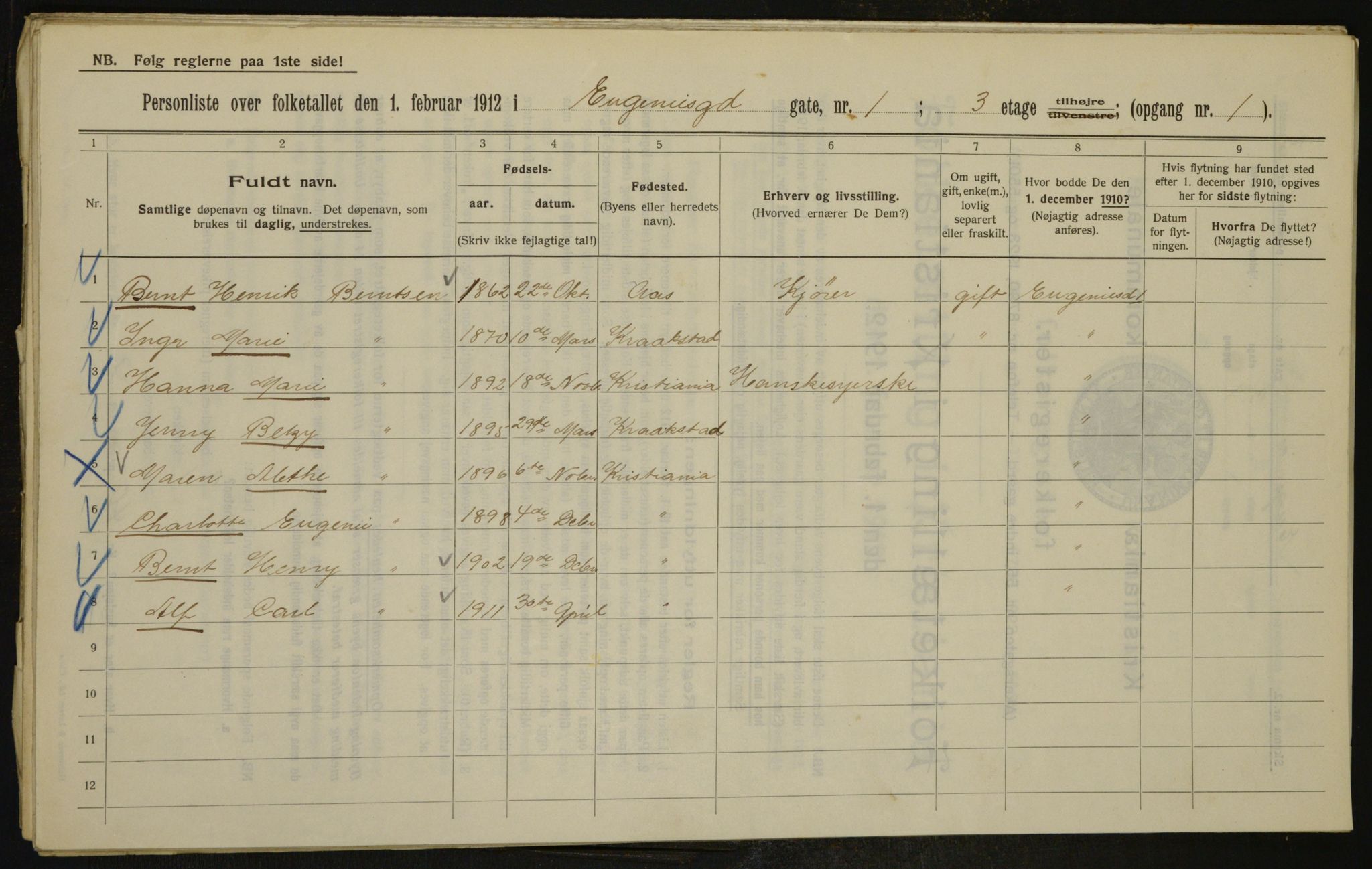 OBA, Kommunal folketelling 1.2.1912 for Kristiania, 1912, s. 22591