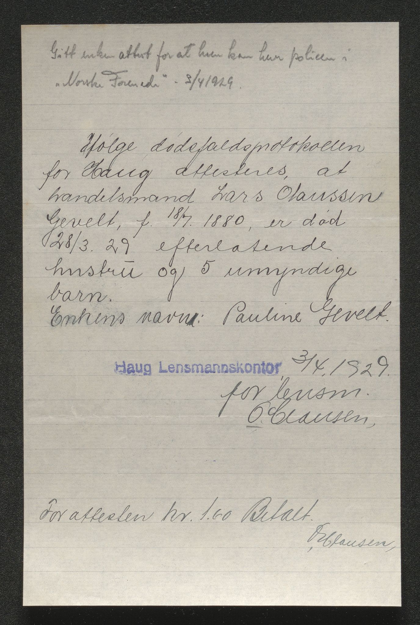 Eiker, Modum og Sigdal sorenskriveri, AV/SAKO-A-123/H/Ha/Hab/L0045: Dødsfallsmeldinger, 1928-1929, s. 753