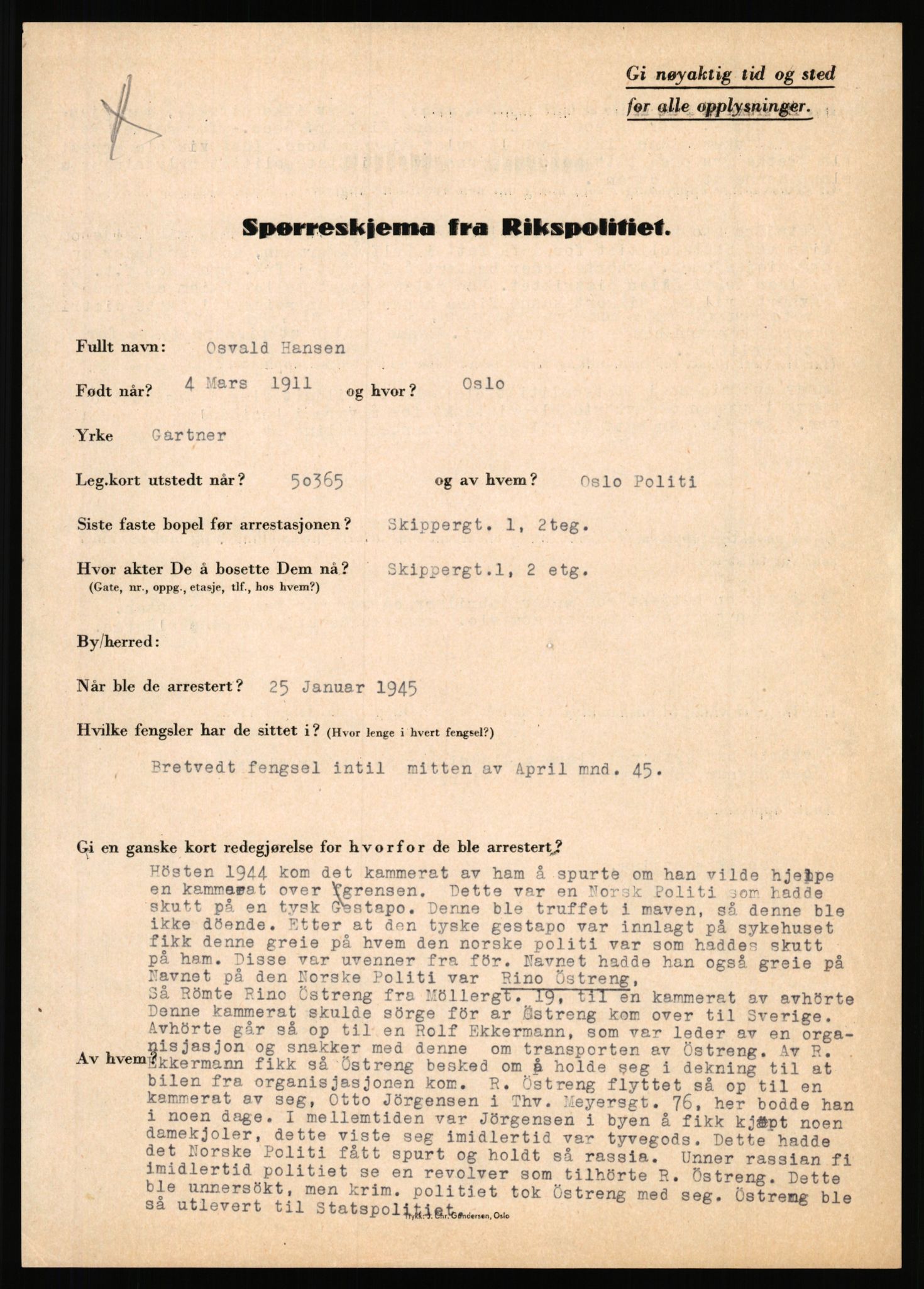 Rikspolitisjefen, AV/RA-S-1560/L/L0006: Hansen, Adolf Boye - Hemstad, Gunnar, 1940-1945, s. 424