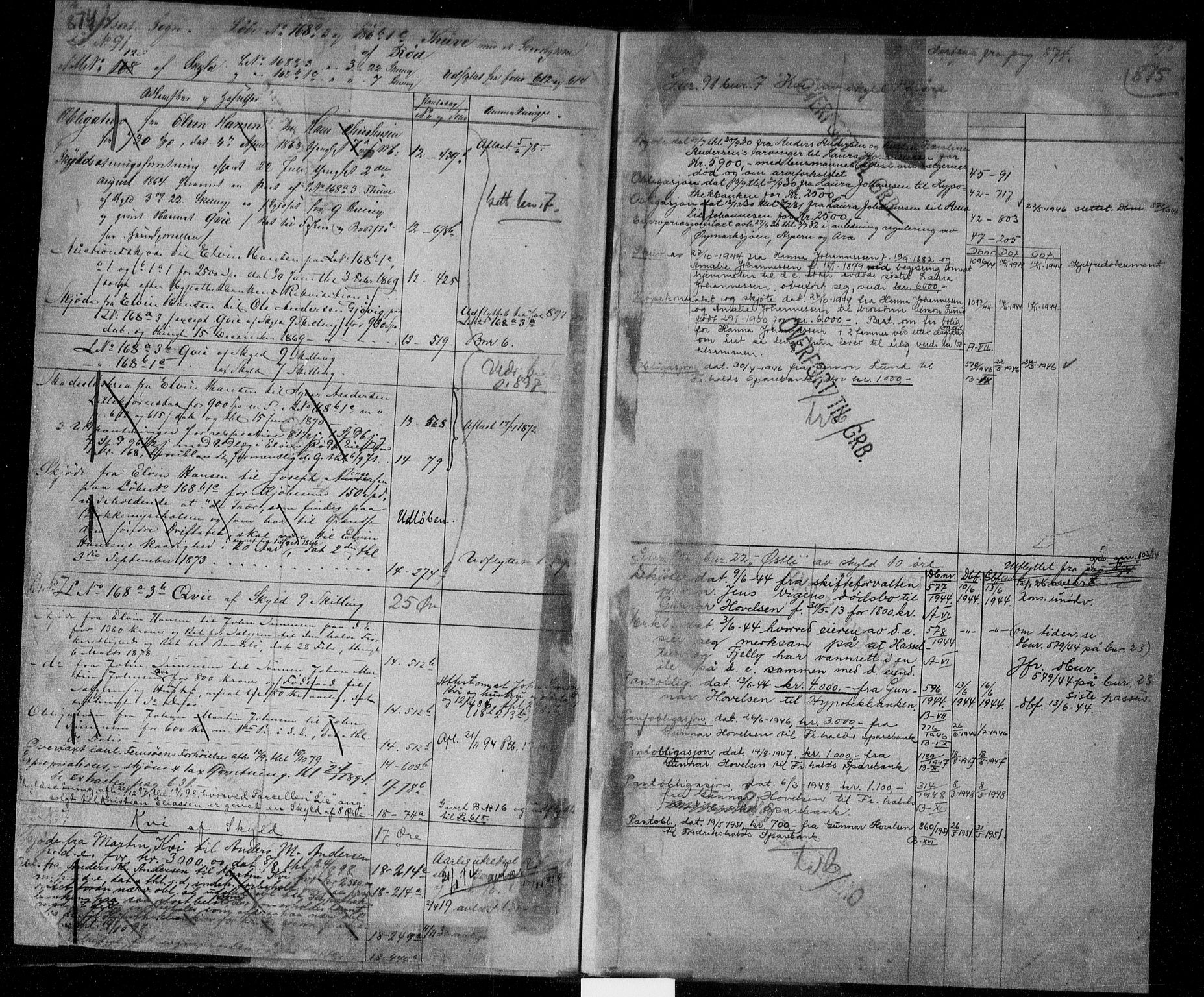 Idd og Marker sorenskriveri, AV/SAO-A-10283/G/Ga/Gac/L0004b: Panteregister nr. II 4b, 1848-1953, s. 874-875