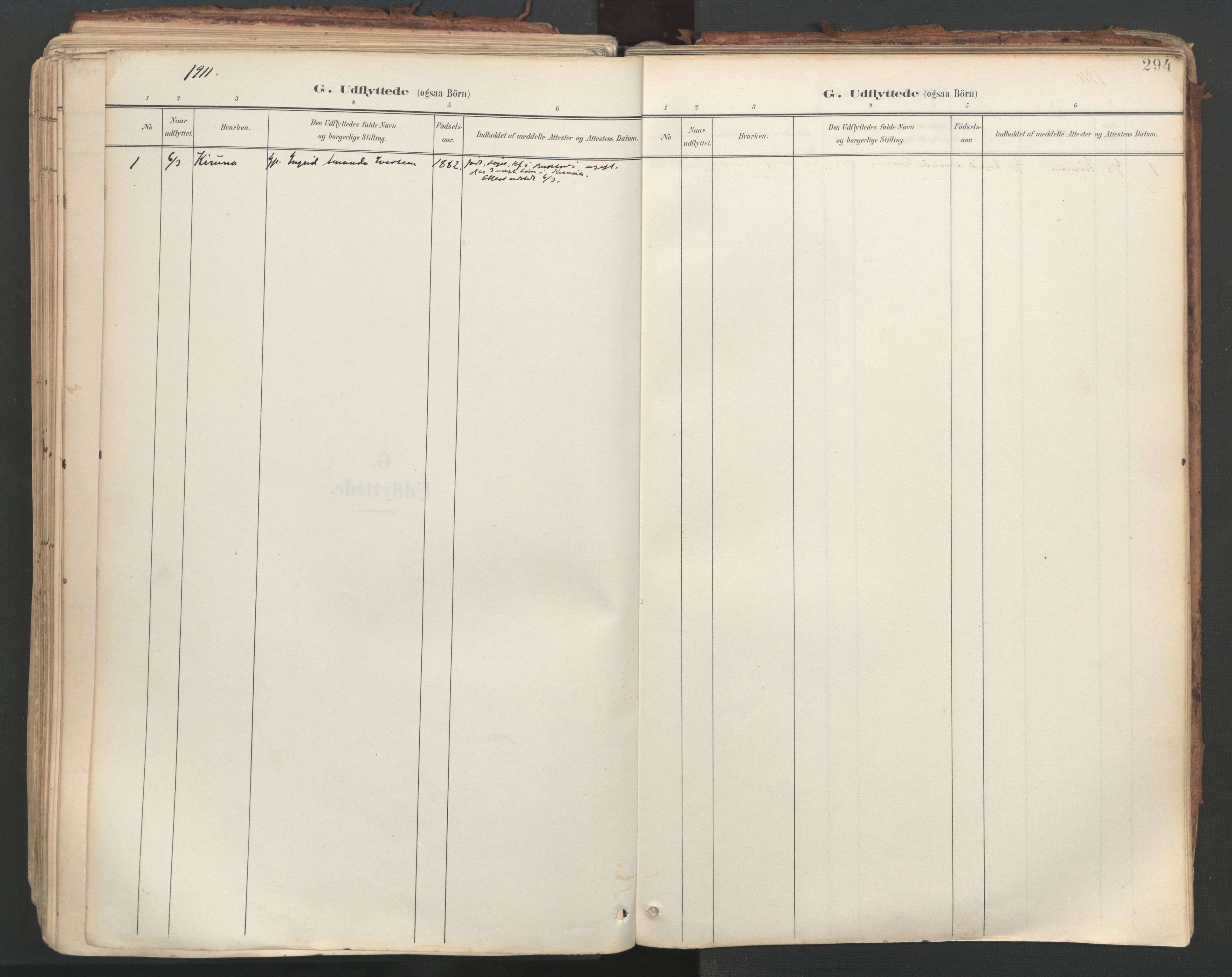 Ministerialprotokoller, klokkerbøker og fødselsregistre - Nordland, SAT/A-1459/881/L1154: Ministerialbok nr. 881A07, 1907-1918, s. 294