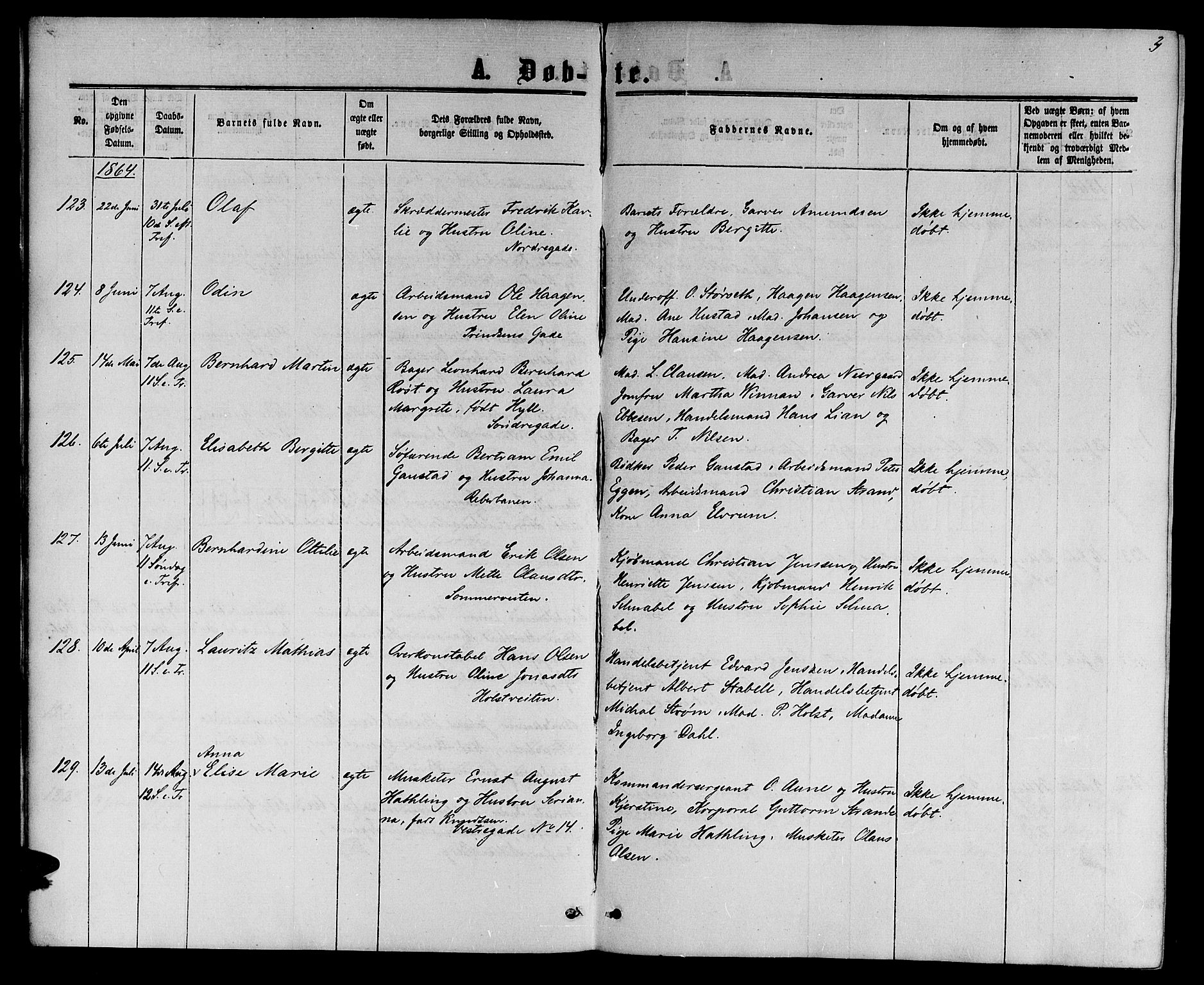 Ministerialprotokoller, klokkerbøker og fødselsregistre - Sør-Trøndelag, SAT/A-1456/601/L0087: Klokkerbok nr. 601C05, 1864-1881, s. 3