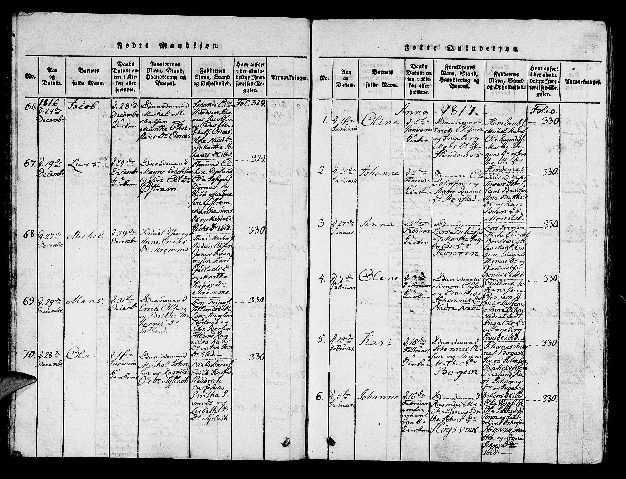 Lindås Sokneprestembete, AV/SAB-A-76701/H/Haa/Haaa/L0007: Ministerialbok nr. A 7, 1816-1823, s. 15