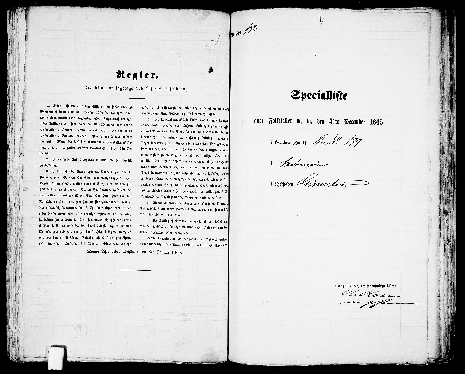 RA, Folketelling 1865 for 0904B Fjære prestegjeld, Grimstad kjøpstad, 1865, s. 358