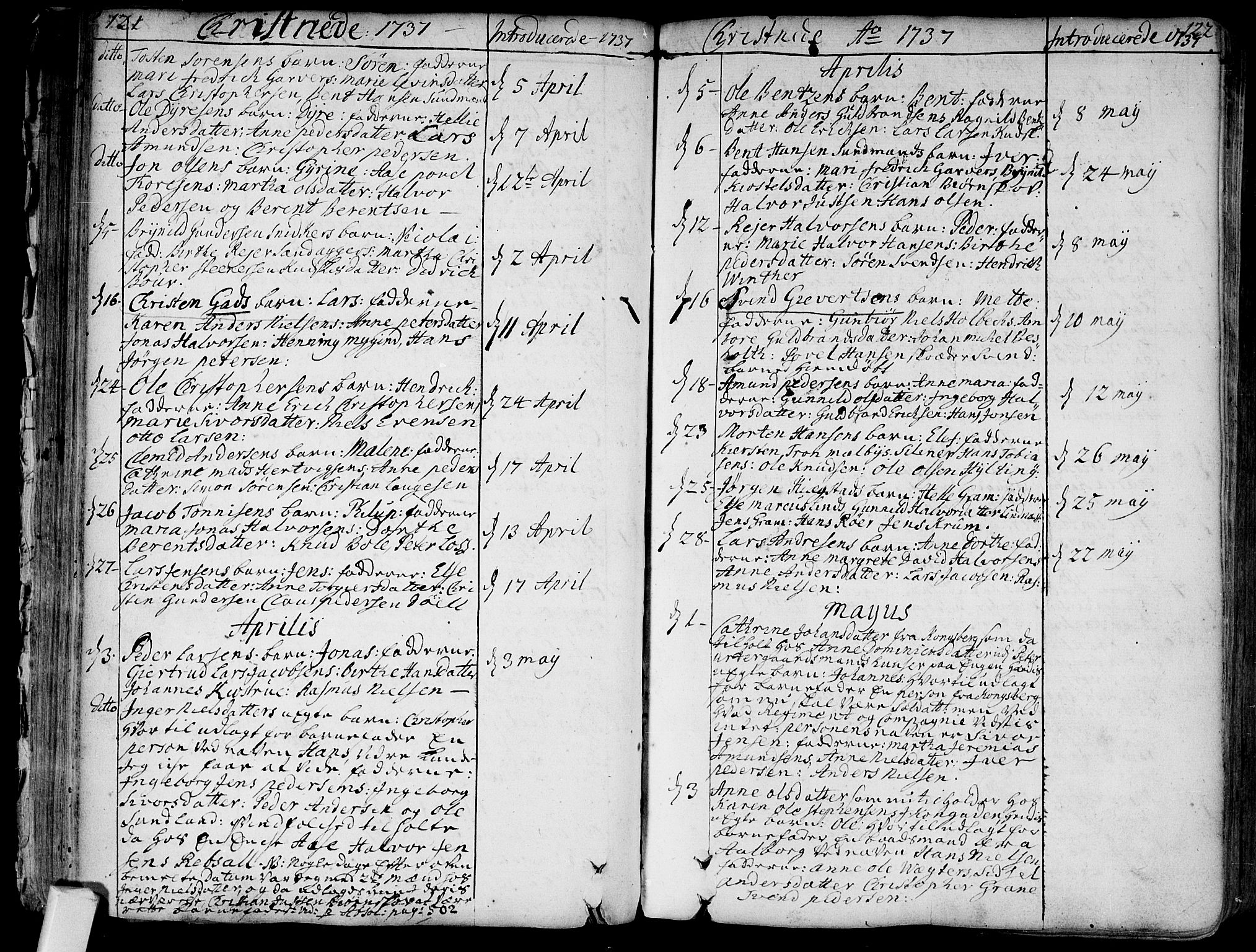 Bragernes kirkebøker, SAKO/A-6/F/Fa/L0004: Ministerialbok nr. I 4, 1734-1759, s. 121-122