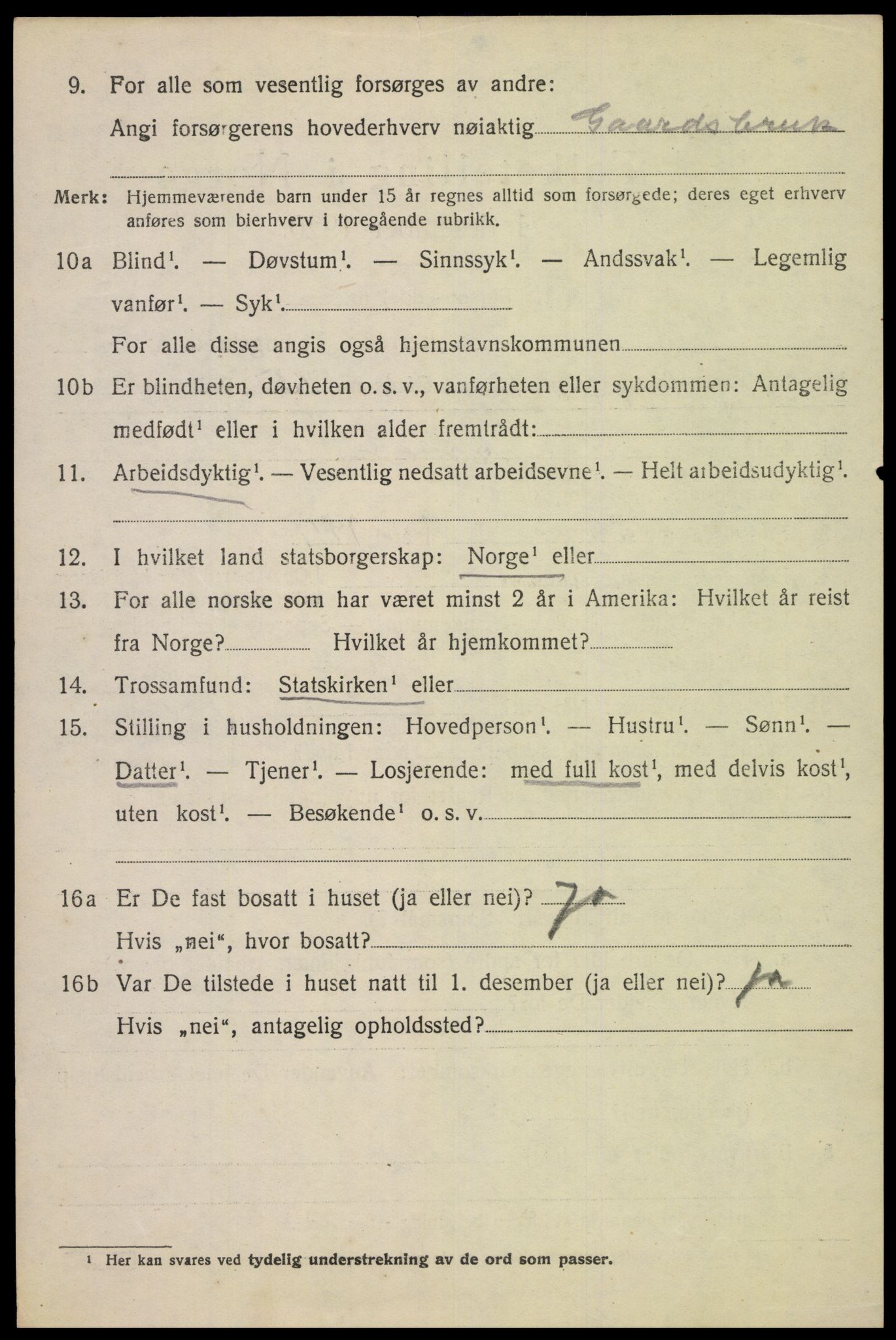 SAK, Folketelling 1920 for 1037 Kvinesdal herred, 1920, s. 3156