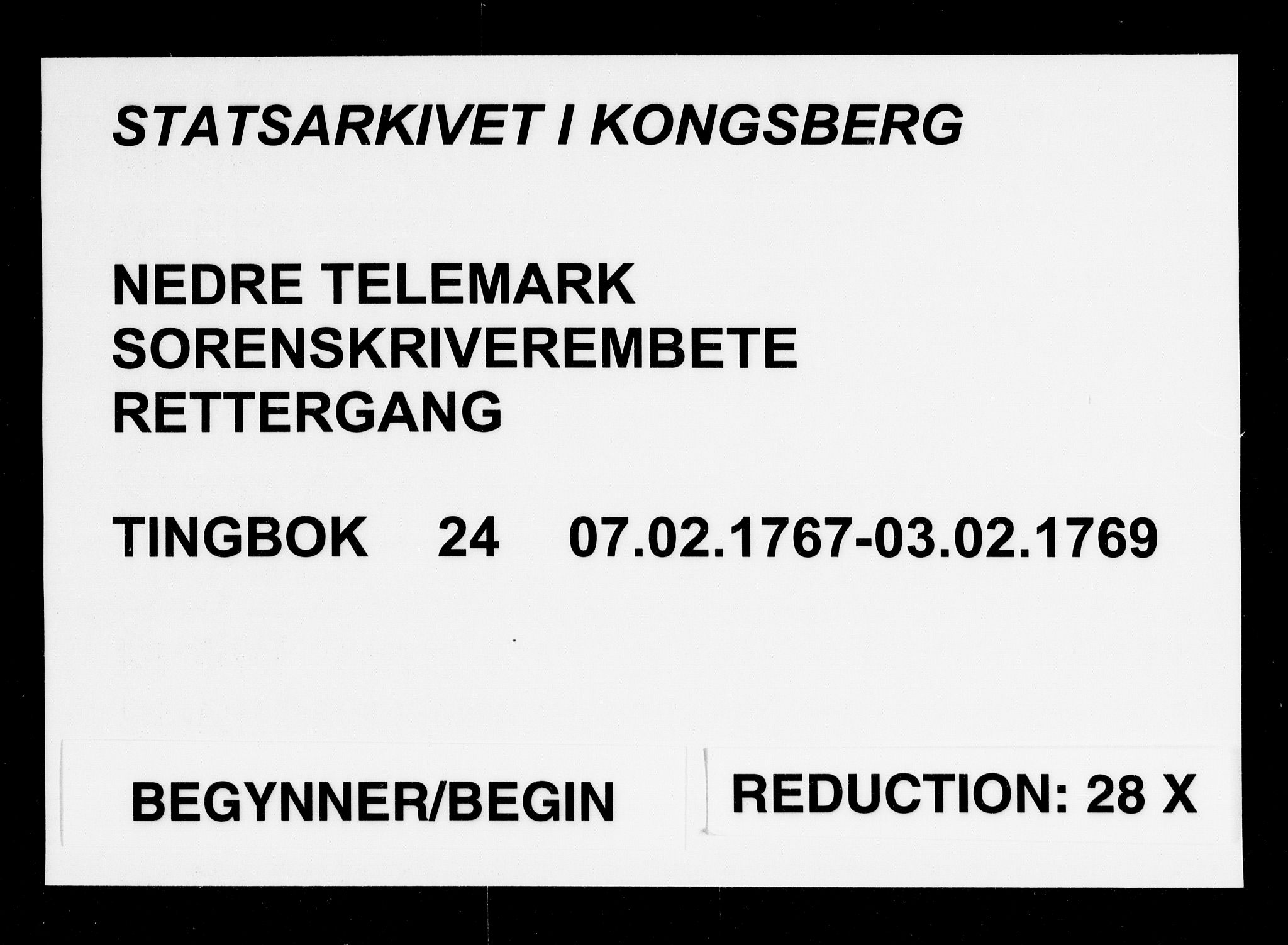 Nedre Telemark sorenskriveri, SAKO/A-135/F/Fa/L0024: Tingbok, 1767-1769