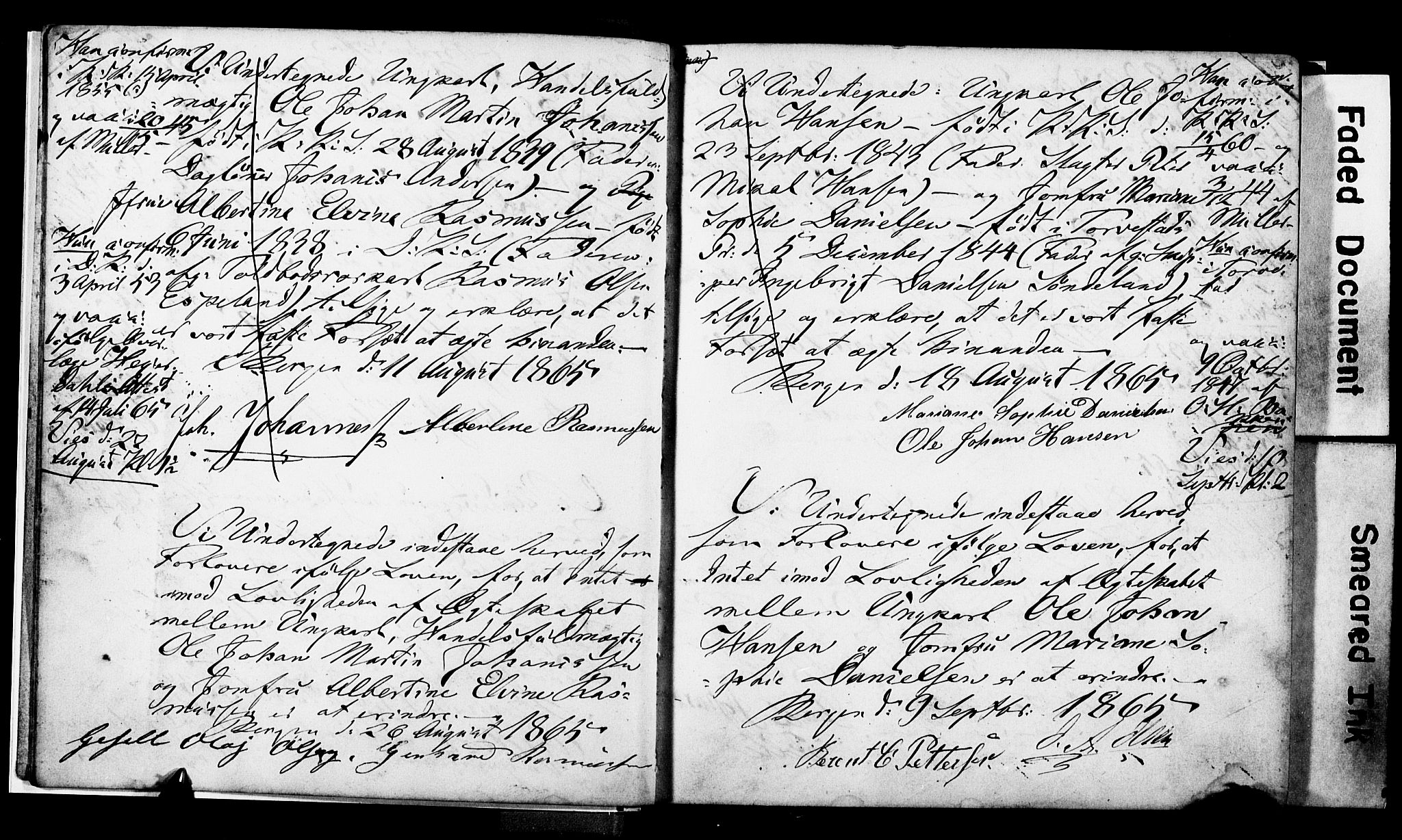 Korskirken sokneprestembete, AV/SAB-A-76101: Forlovererklæringer nr. II.5.3, 1865-1871, s. 7