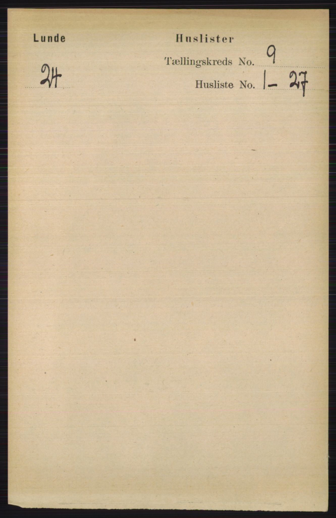 RA, Folketelling 1891 for 0820 Lunde herred, 1891, s. 2693