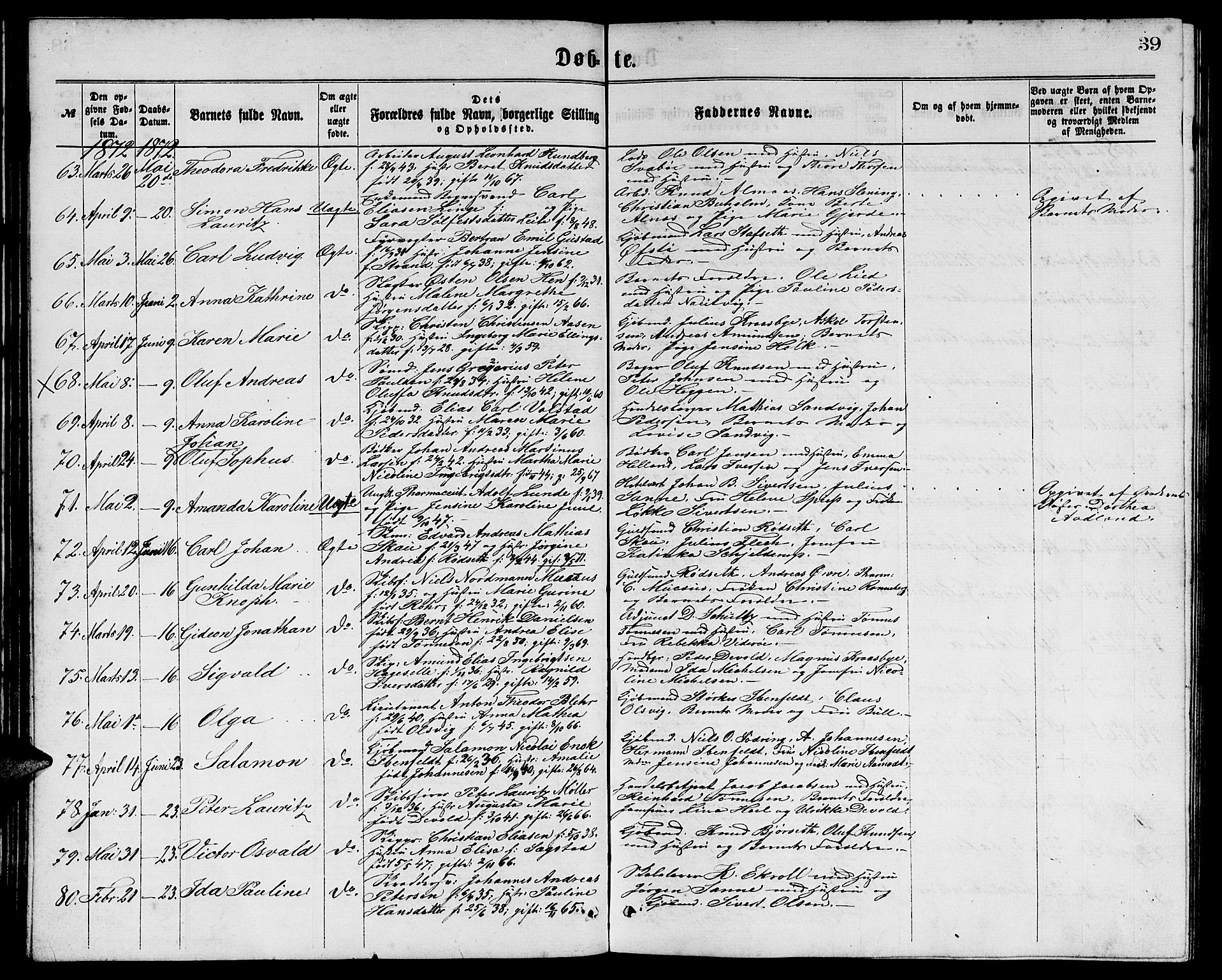 Ministerialprotokoller, klokkerbøker og fødselsregistre - Møre og Romsdal, AV/SAT-A-1454/529/L0465: Klokkerbok nr. 529C02, 1868-1877, s. 39