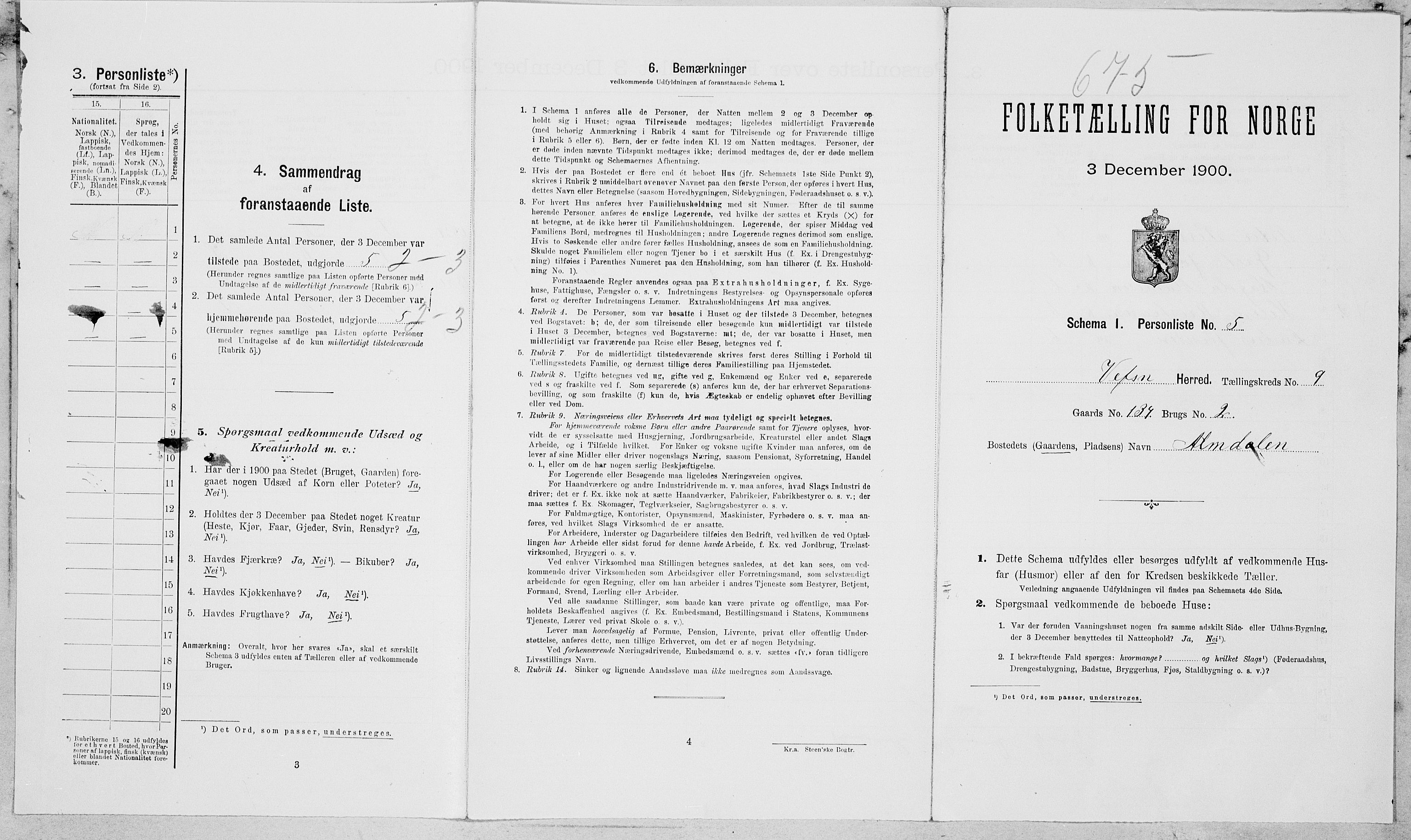 SAT, Folketelling 1900 for 1824 Vefsn herred, 1900, s. 765