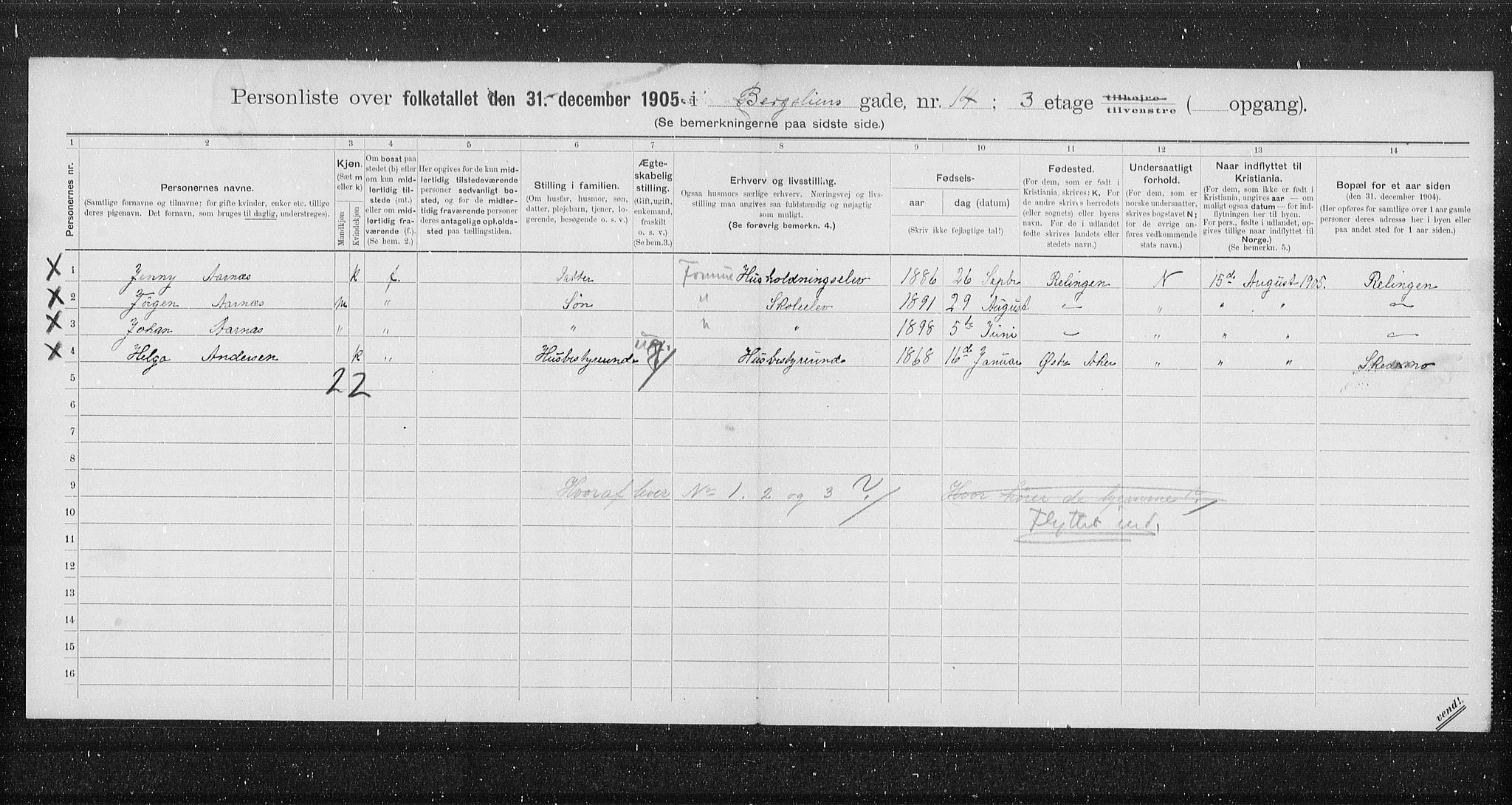 OBA, Kommunal folketelling 31.12.1905 for Kristiania kjøpstad, 1905, s. 2210