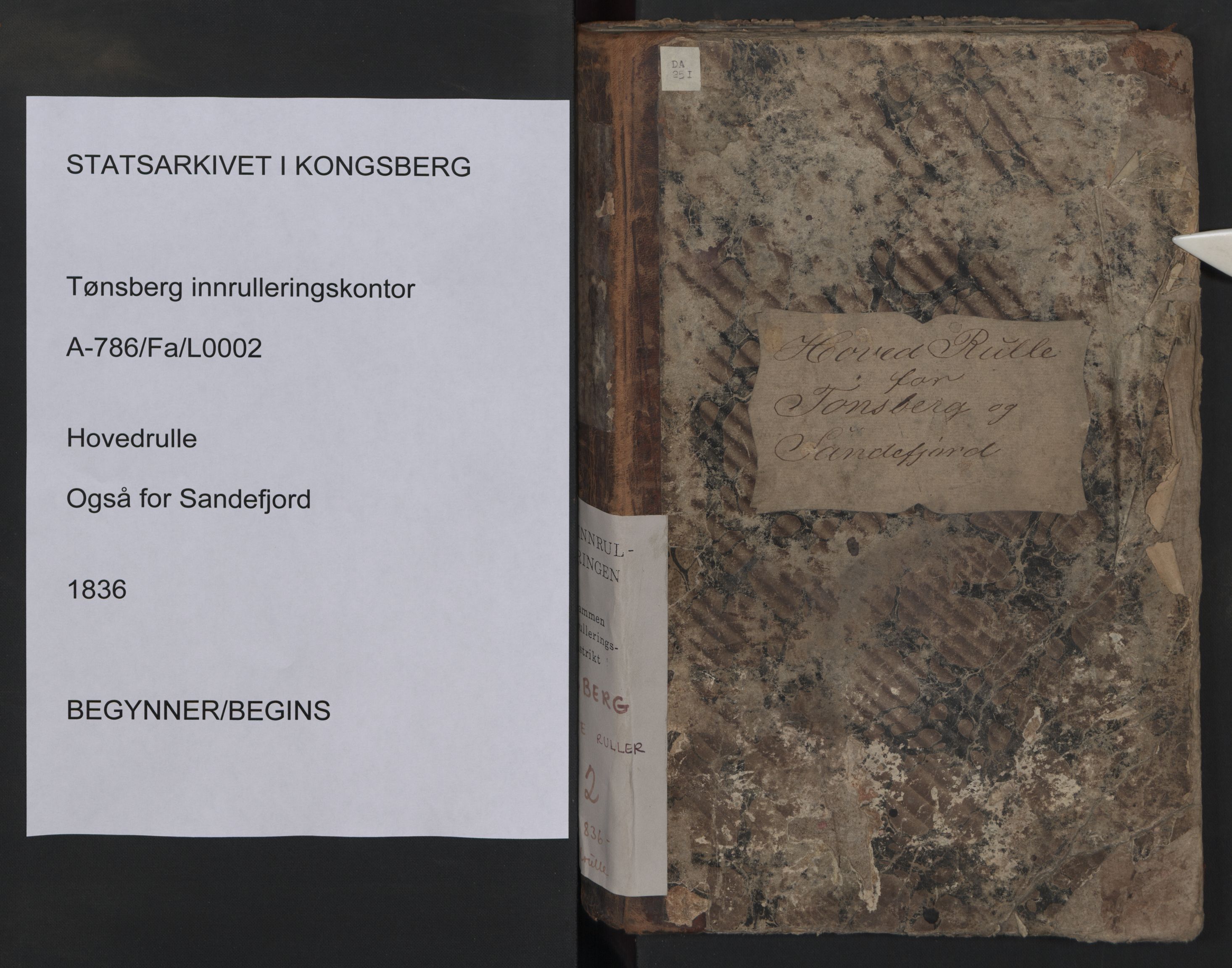 Tønsberg innrulleringskontor, SAKO/A-786/F/Fa/L0001/0002: Hovedrulle / Hovedrulle, 1836
