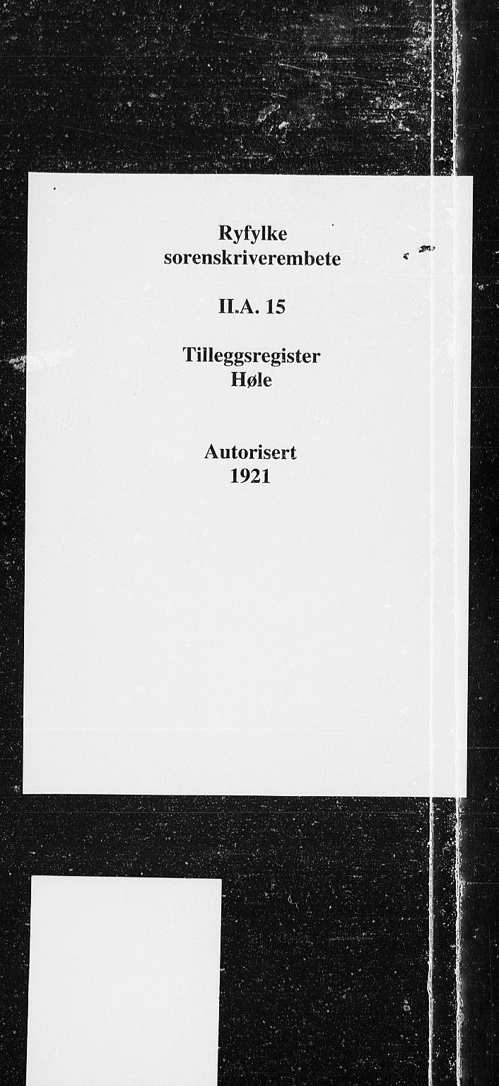 Ryfylke tingrett, AV/SAST-A-100055/001/II/IIA/L0015: Panteregister nr. II A 15, 1921