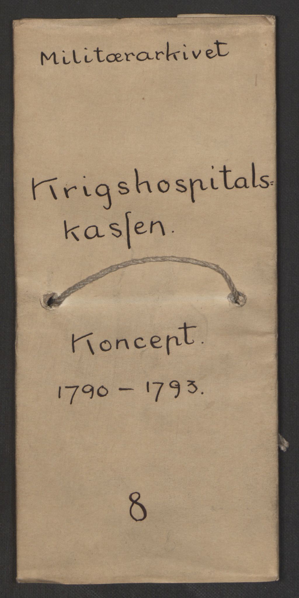 Forsvaret, Den norske kvesthuskasse/krigshospitalkasse, RA/RAFA-1887/F/Fa/L0008: Konsepter, 1790-1793, s. 1