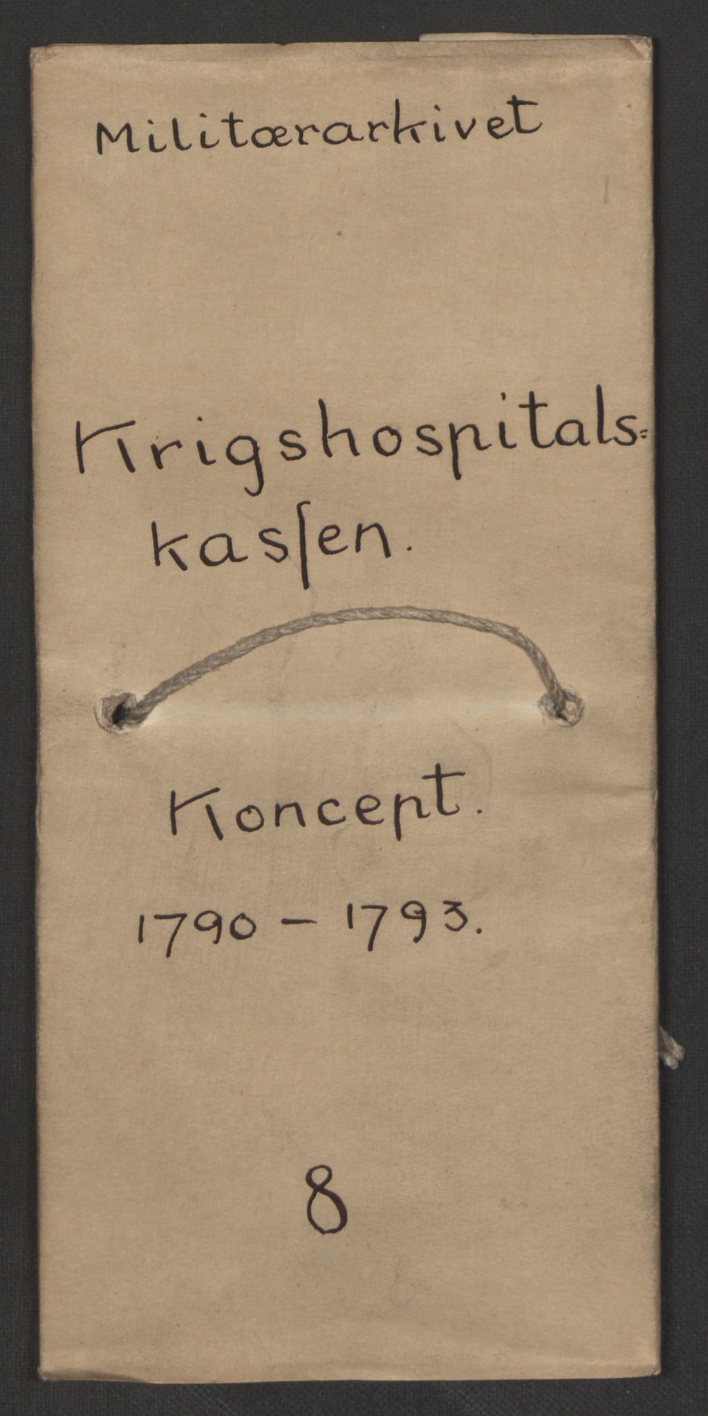 Forsvaret, Den norske kvesthuskasse/krigshospitalkasse, AV/RA-RAFA-1887/F/Fa/L0008: Konsepter, 1790-1793, s. 1