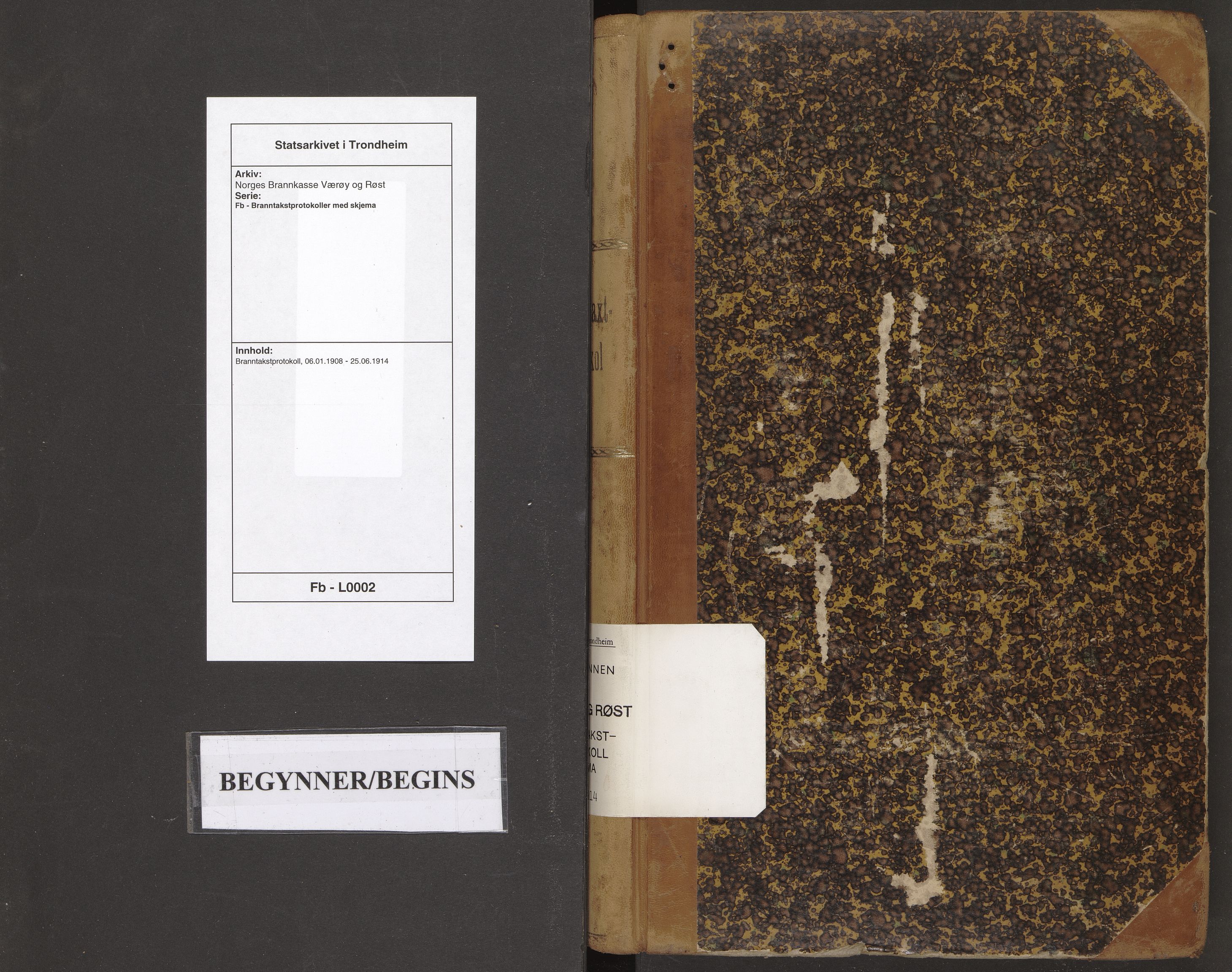 Norges Brannkasse Værøy og Røst, AV/SAT-A-5586/Fb/L0002: Branntakstprotokoll, 1908-1914