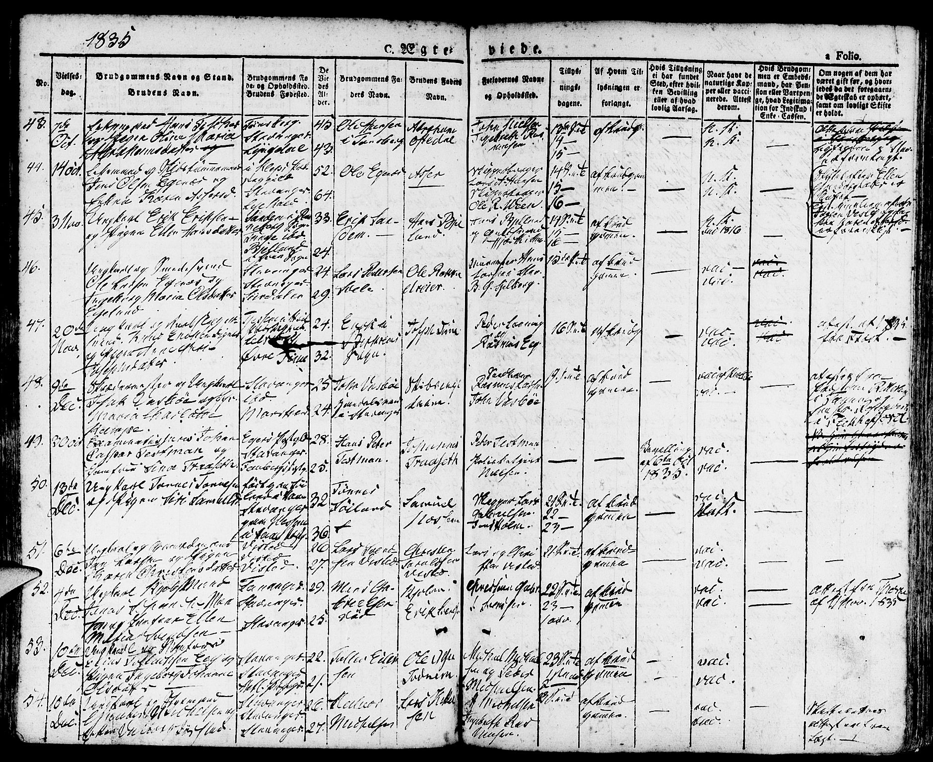 Domkirken sokneprestkontor, AV/SAST-A-101812/001/30/30BA/L0011: Ministerialbok nr. A 11, 1832-1856