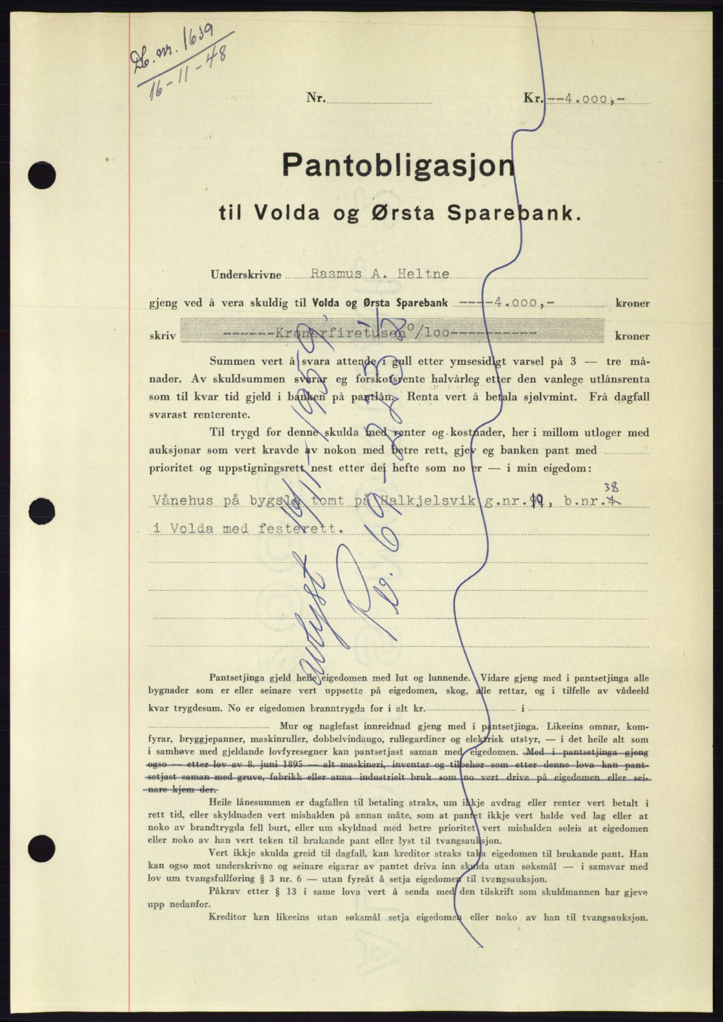 Søre Sunnmøre sorenskriveri, SAT/A-4122/1/2/2C/L0116: Pantebok nr. 4B, 1948-1949, Dagboknr: 1639/1948