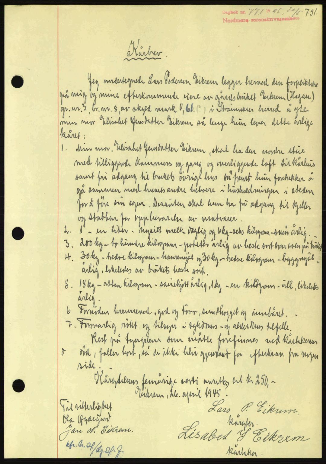 Nordmøre sorenskriveri, AV/SAT-A-4132/1/2/2Ca: Pantebok nr. B92, 1944-1945, Dagboknr: 771/1945