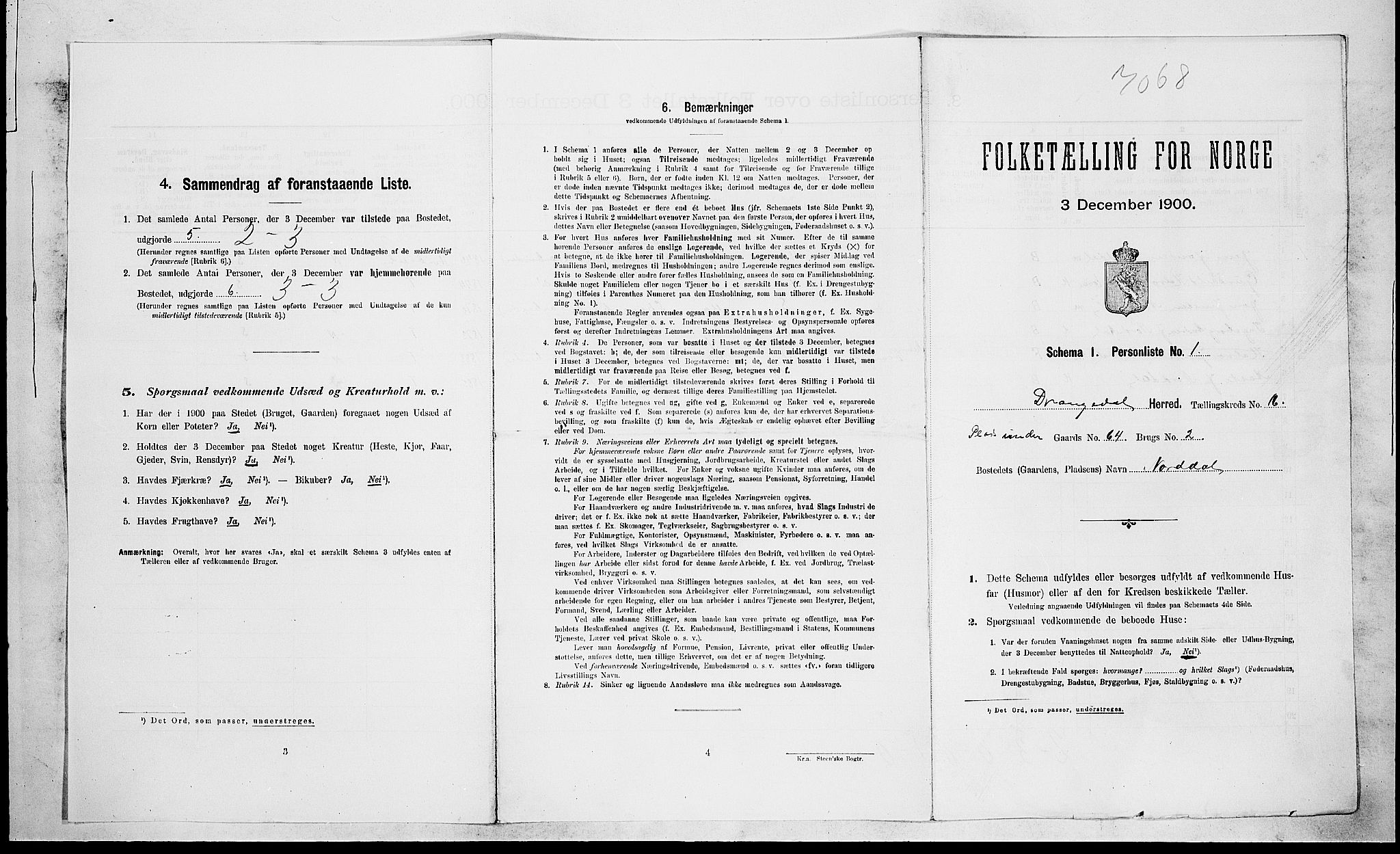 SAKO, Folketelling 1900 for 0817 Drangedal herred, 1900, s. 1230