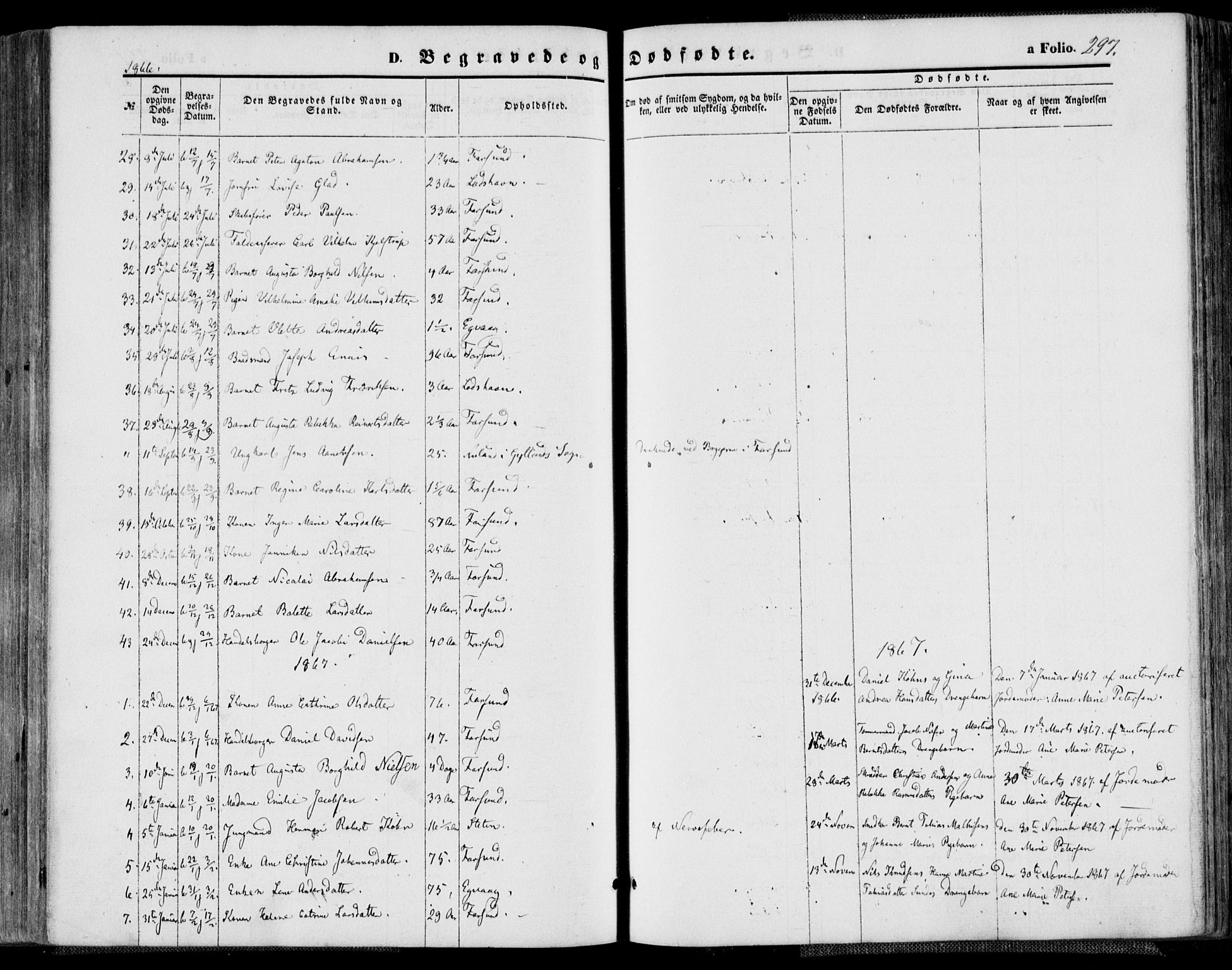 Farsund sokneprestkontor, AV/SAK-1111-0009/F/Fa/L0005: Ministerialbok nr. A 5, 1863-1886, s. 297