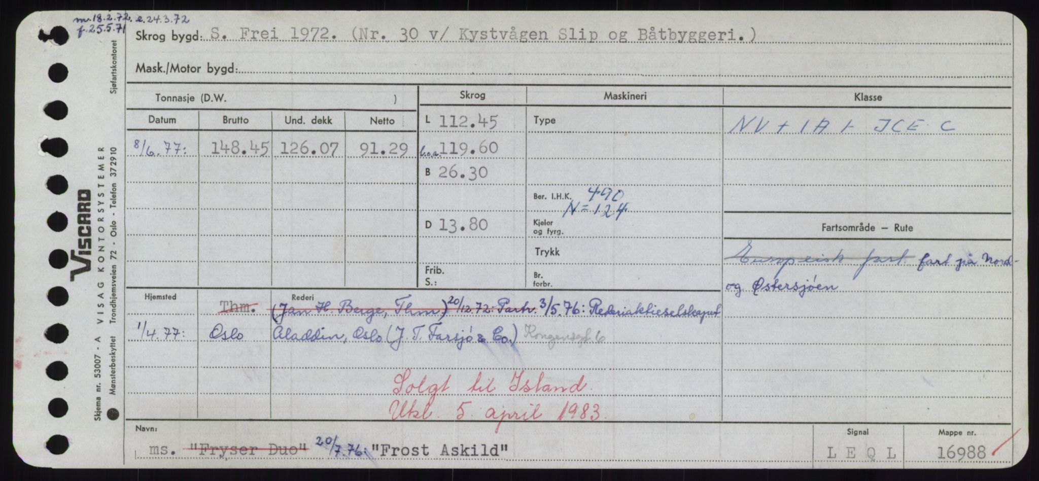 Sjøfartsdirektoratet med forløpere, Skipsmålingen, RA/S-1627/H/Hd/L0011: Fartøy, Fla-Får, s. 519