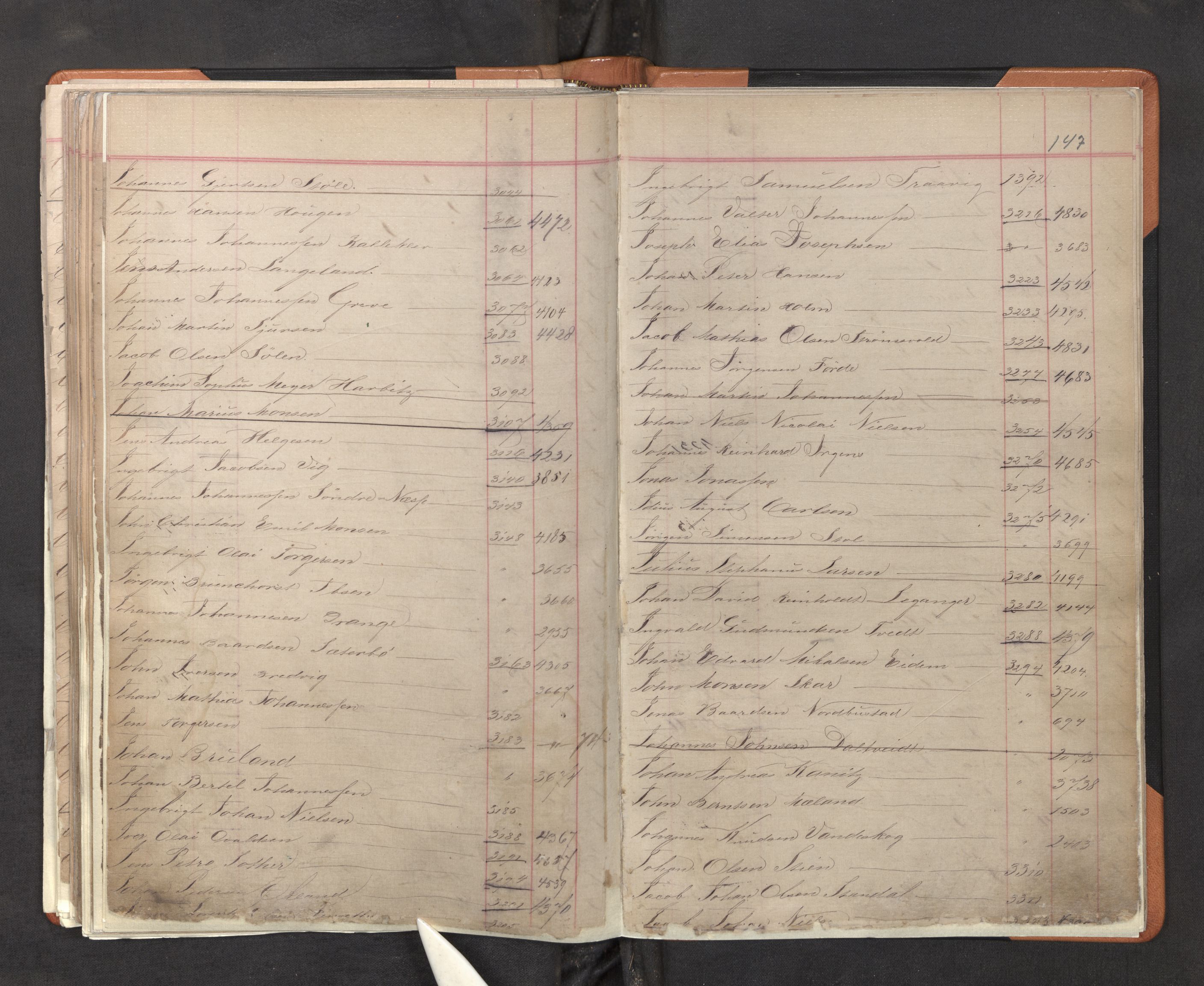 Innrulleringssjefen i Bergen, AV/SAB-A-100050/F/Fa/L0001: Register til annotasjons-hovedrulle for Bergen krets A - K, 1869-1897