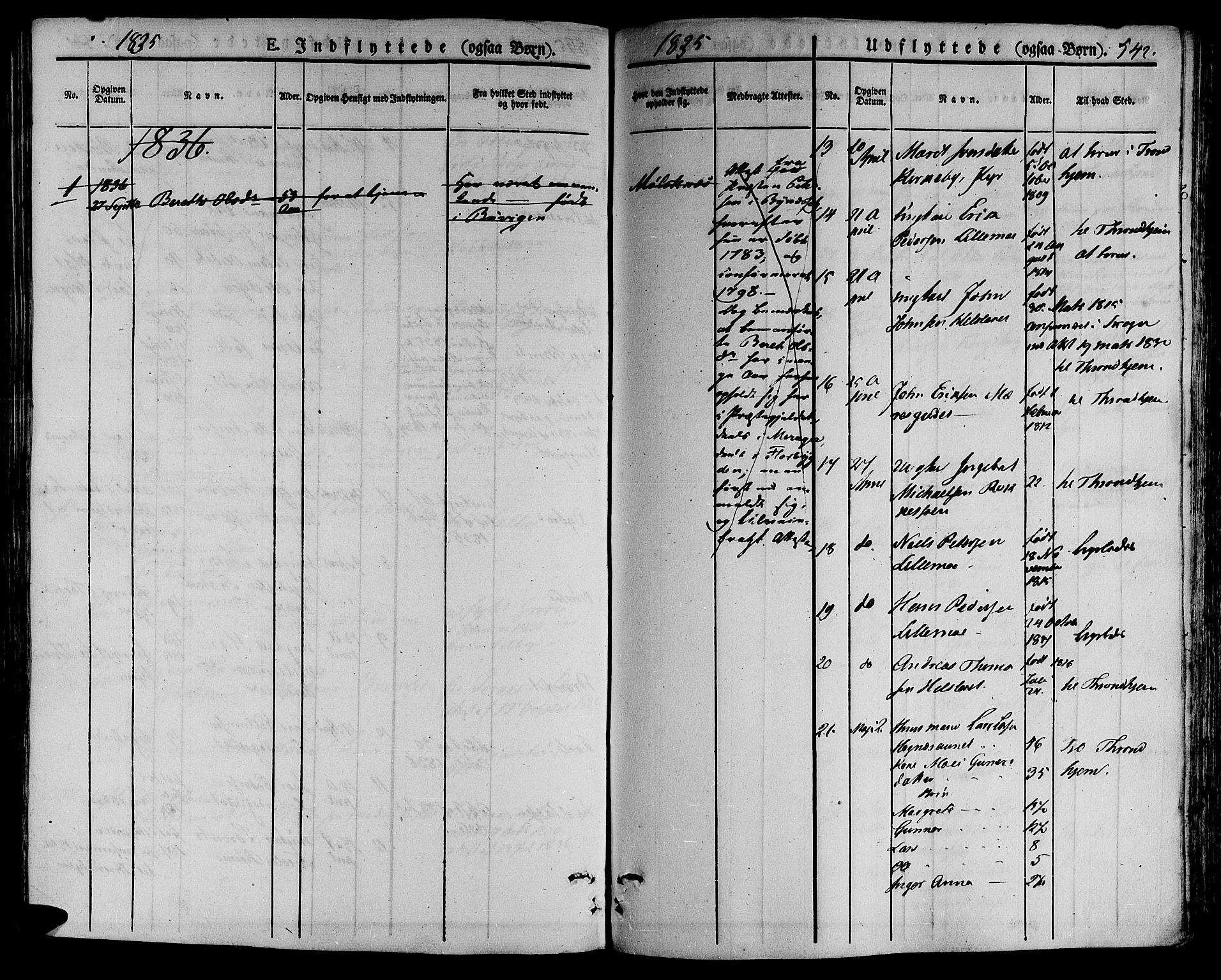 Ministerialprotokoller, klokkerbøker og fødselsregistre - Nord-Trøndelag, SAT/A-1458/709/L0072: Ministerialbok nr. 709A12, 1833-1844, s. 542