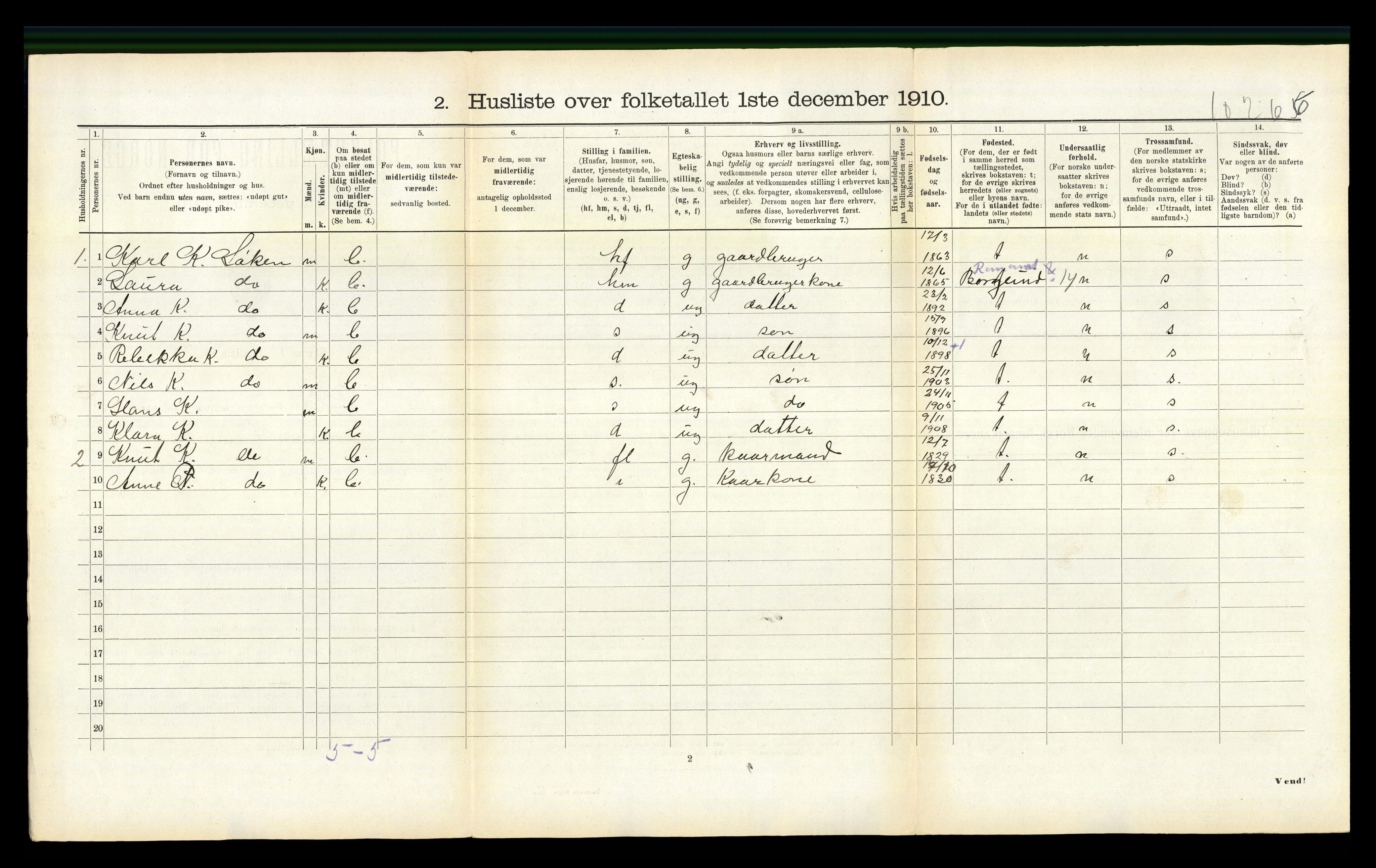 RA, Folketelling 1910 for 1534 Haram herred, 1910, s. 610