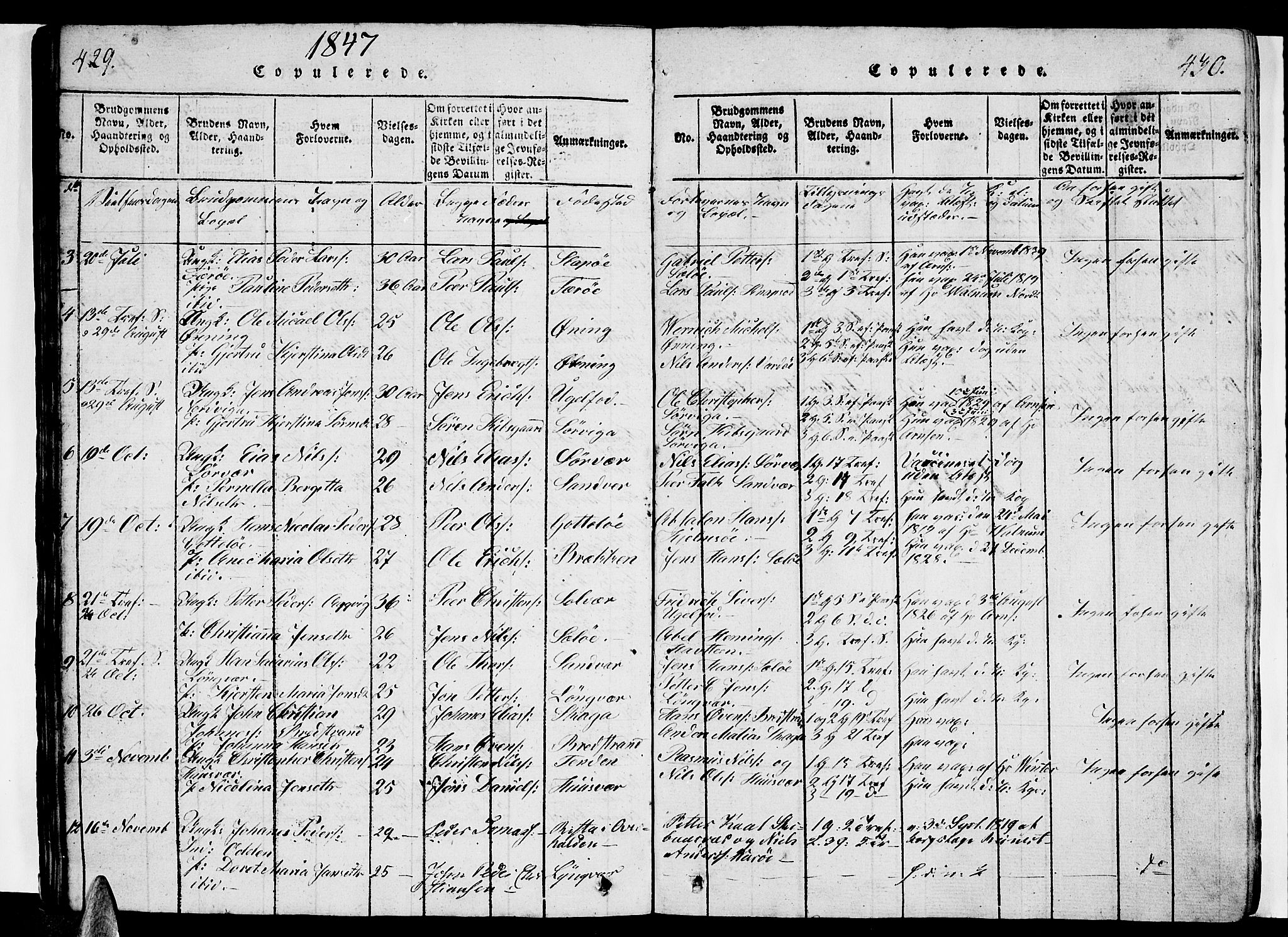 Ministerialprotokoller, klokkerbøker og fødselsregistre - Nordland, AV/SAT-A-1459/834/L0510: Klokkerbok nr. 834C01, 1820-1847, s. 429-430