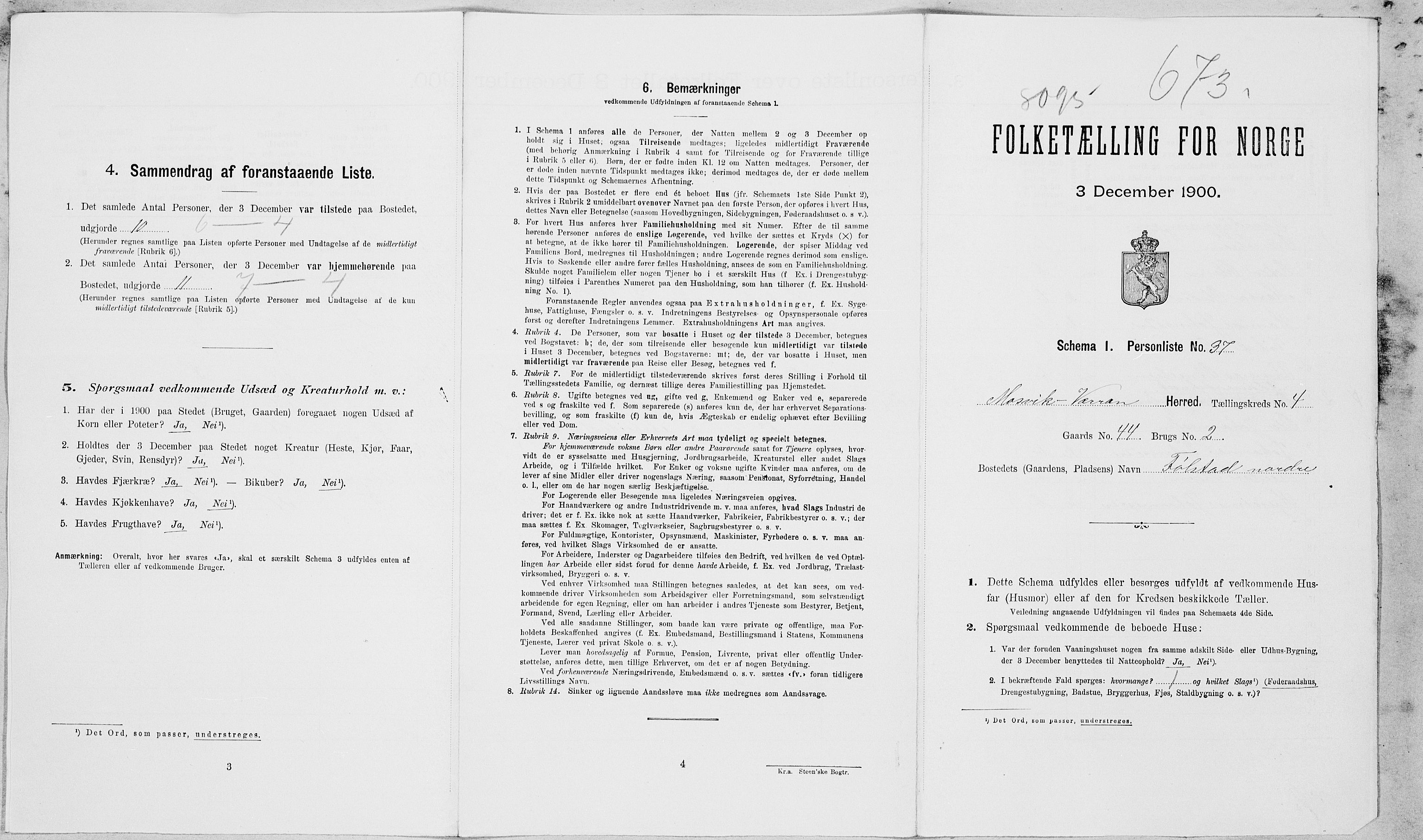 SAT, Folketelling 1900 for 1723 Mosvik og Verran herred, 1900, s. 40