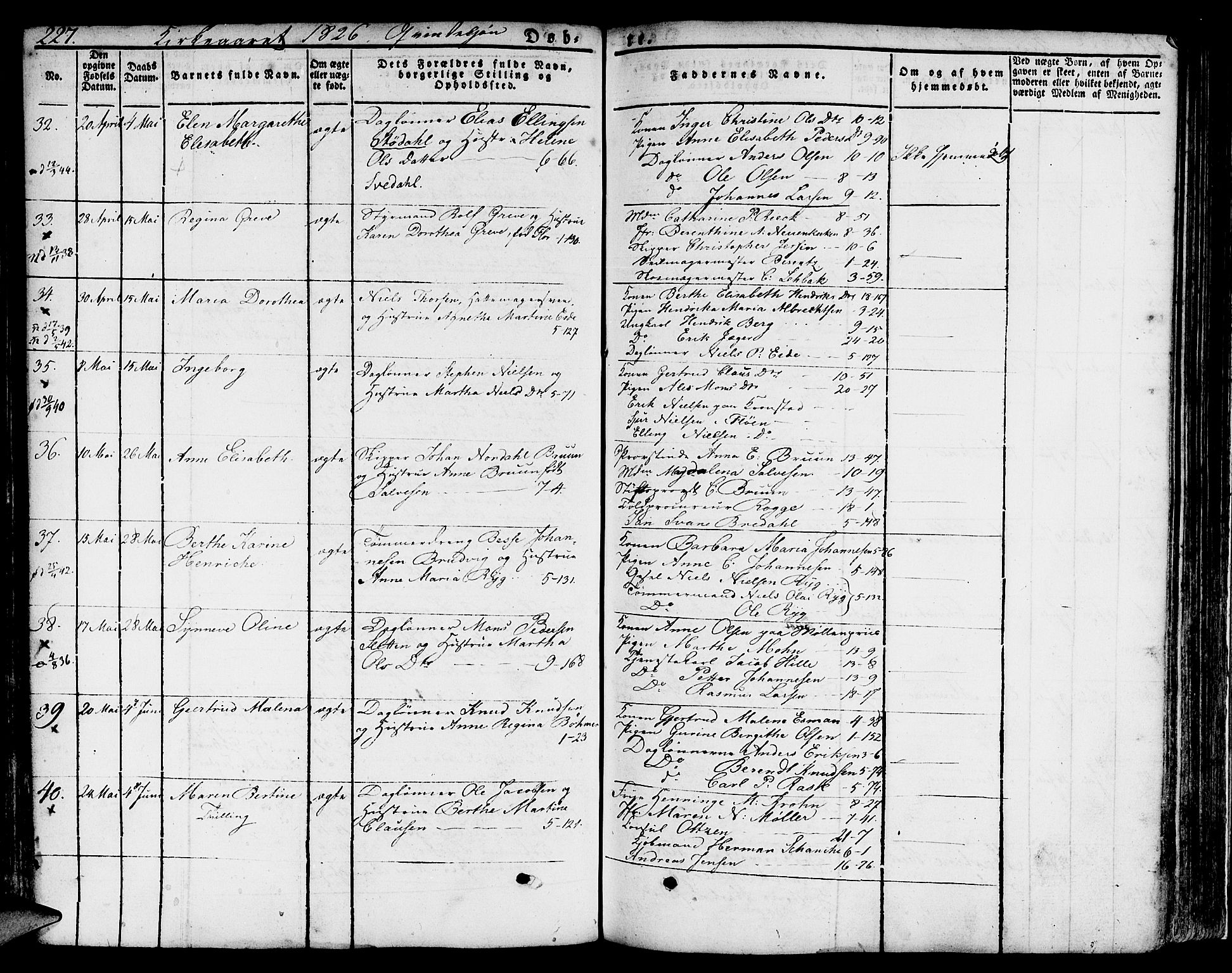 Nykirken Sokneprestembete, AV/SAB-A-77101/H/Hab: Klokkerbok nr. A 5I, 1821-1841, s. 227