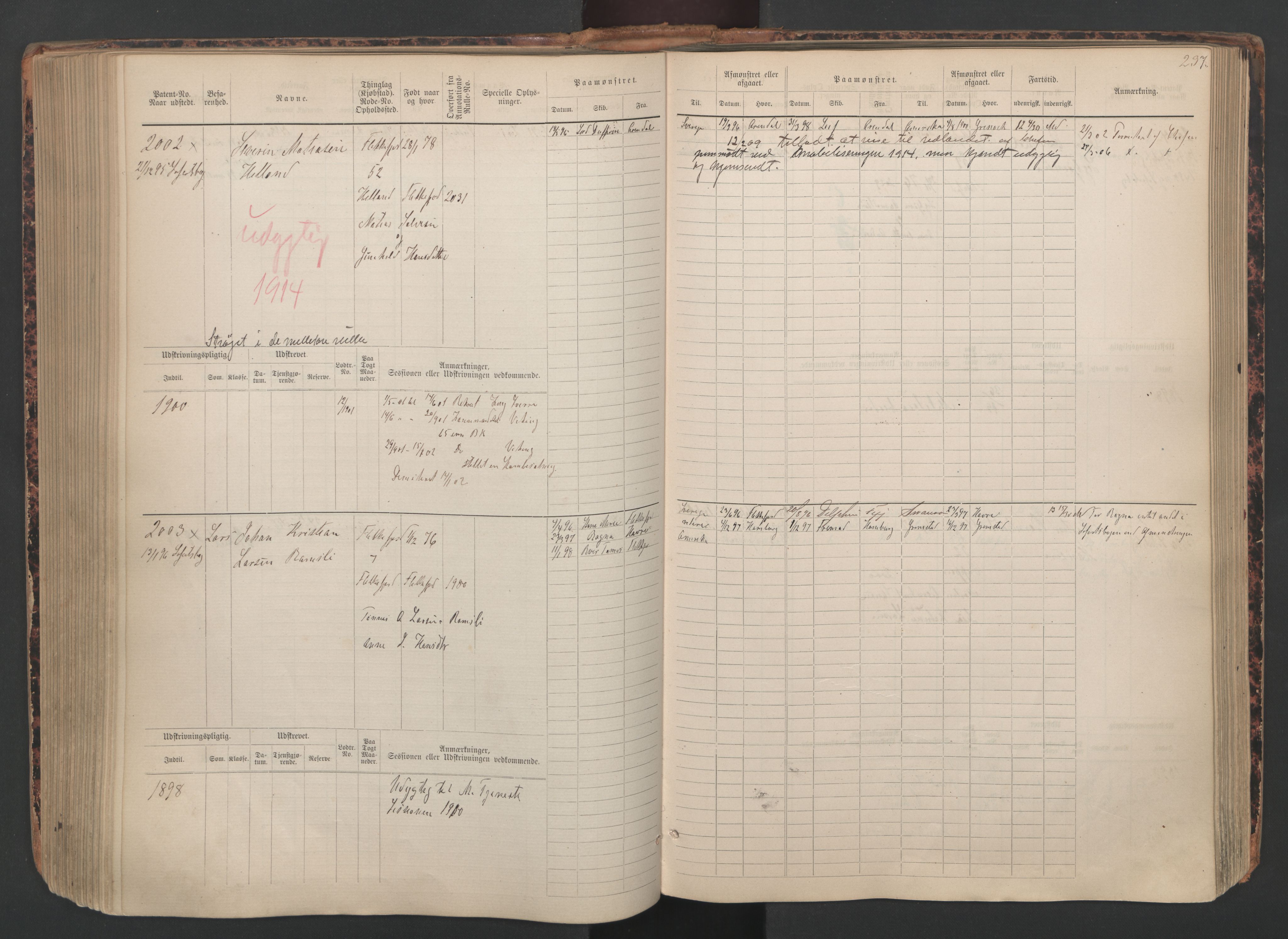 Flekkefjord mønstringskrets, AV/SAK-2031-0018/F/Fb/L0010: Hovedrulle nr 1534-2329, Æ-7, 1884-1948, s. 239