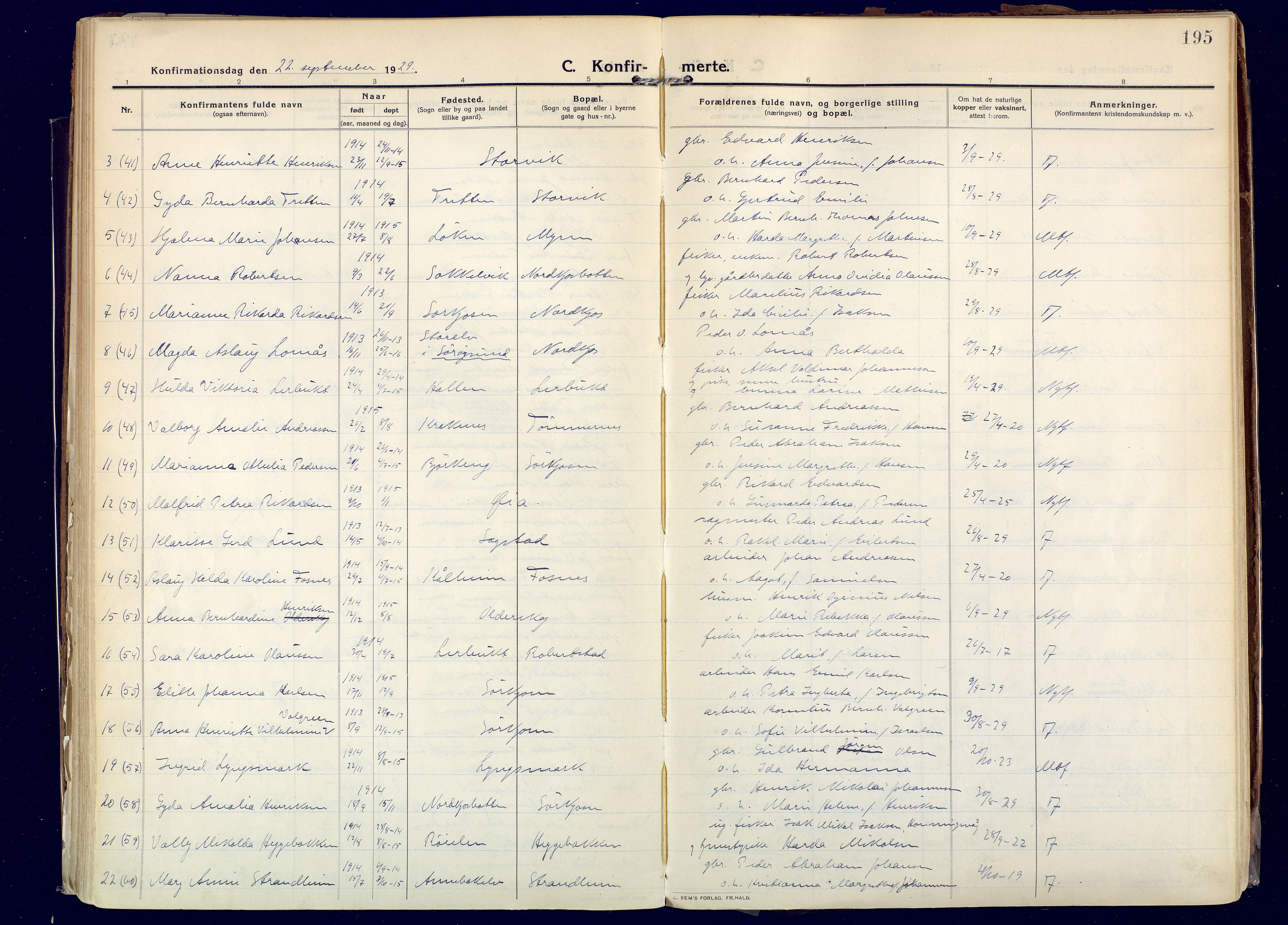 Skjervøy sokneprestkontor, AV/SATØ-S-1300/H/Ha/Haa: Ministerialbok nr. 20, 1911-1931, s. 195