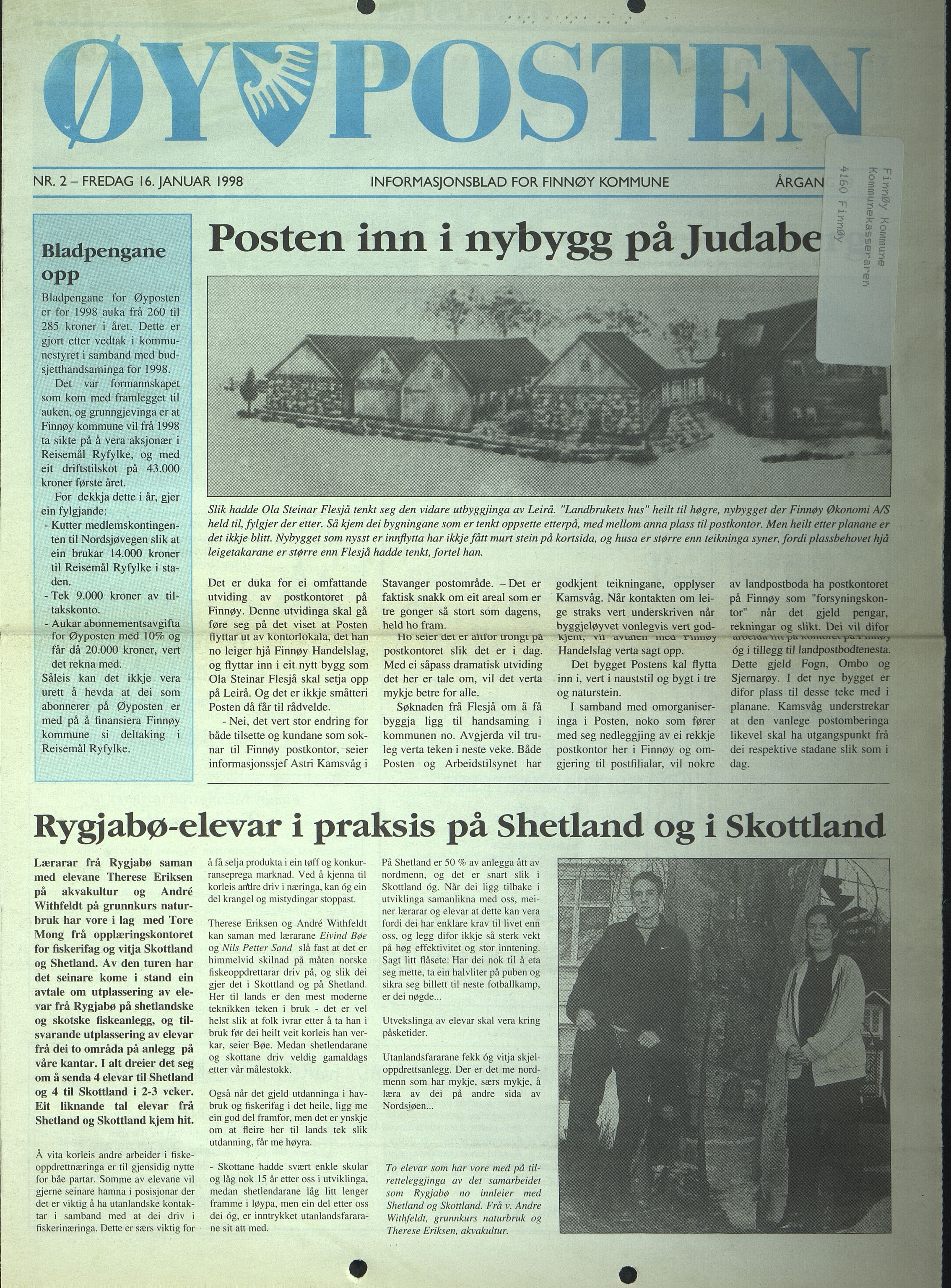 , Finnøy kommune, Øyposten, 1998, 1998