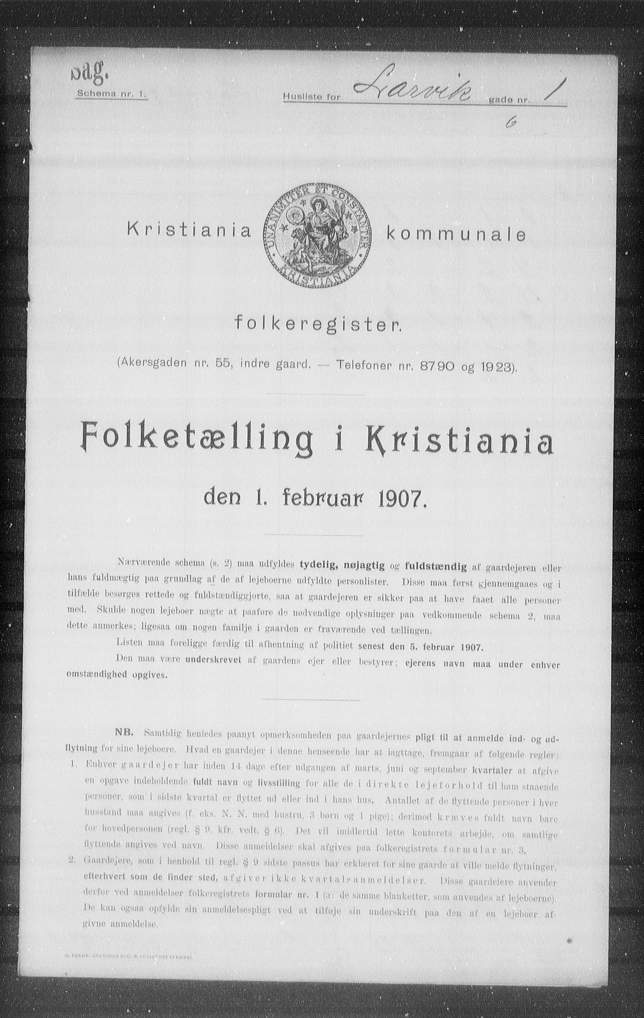 OBA, Kommunal folketelling 1.2.1907 for Kristiania kjøpstad, 1907, s. 29150