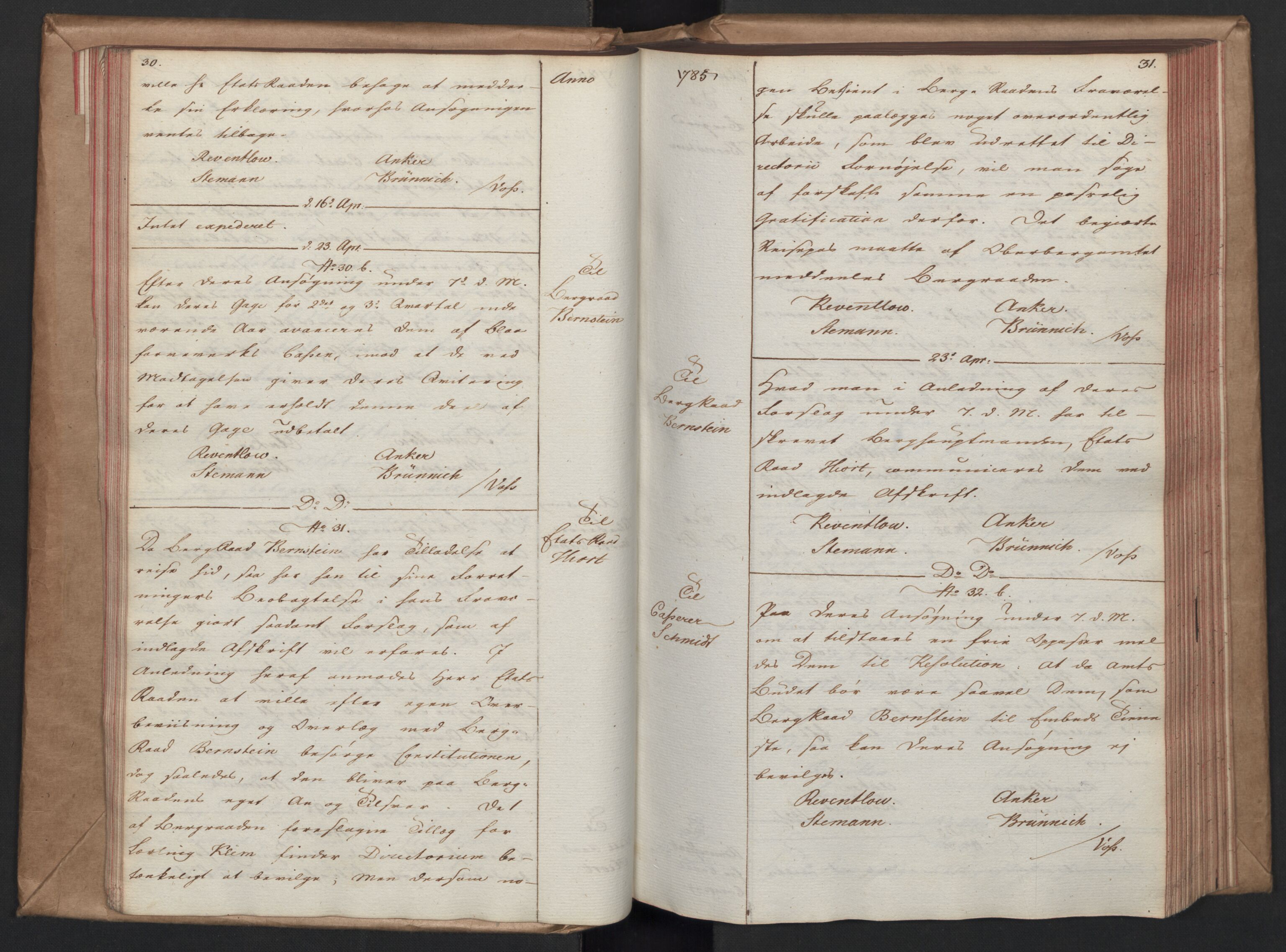 Rentekammeret, Renteskriverkontorene, AV/RA-EA-3115/O/Om/Oma/L0003: Kopibok B, 1785-1789, s. 30-31