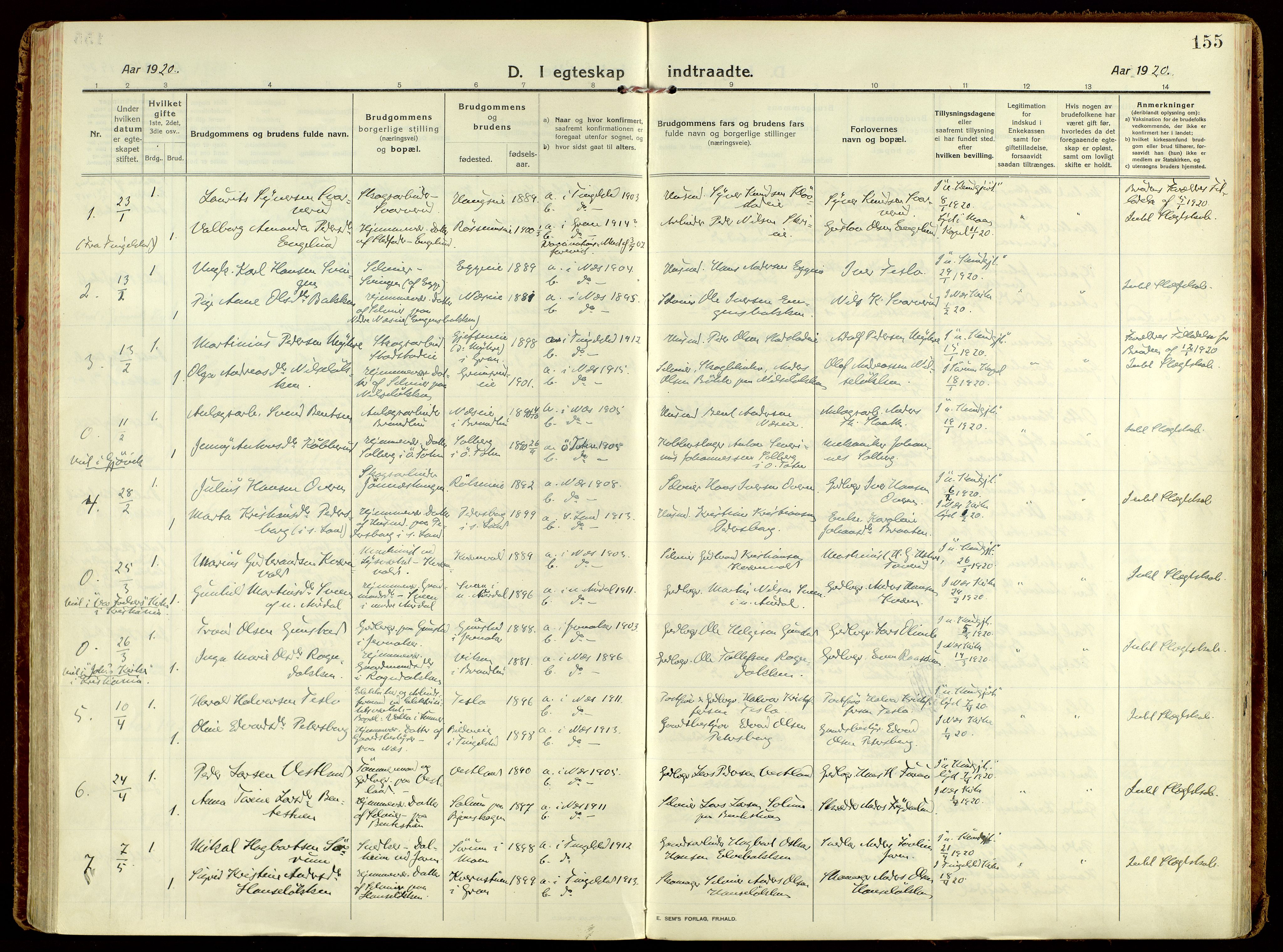 Brandbu prestekontor, AV/SAH-PREST-114/H/Ha/Haa/L0004: Ministerialbok nr. 4, 1913-1923, s. 155