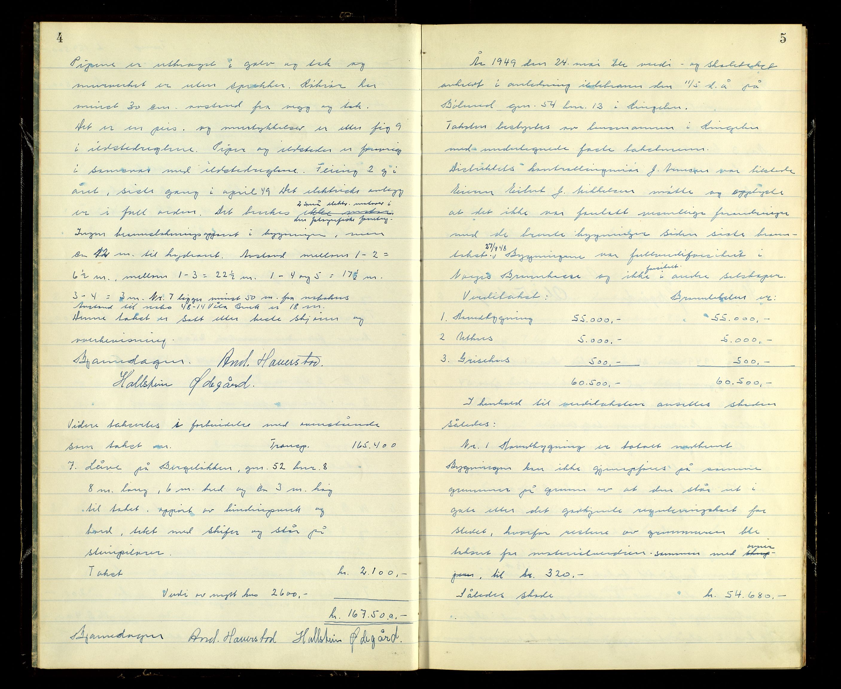 Norges Brannkasse, Ringebu, AV/SAH-NBRANR-037/F/L0004: Branntakstprotokoll, 1949-1955, s. 4-5
