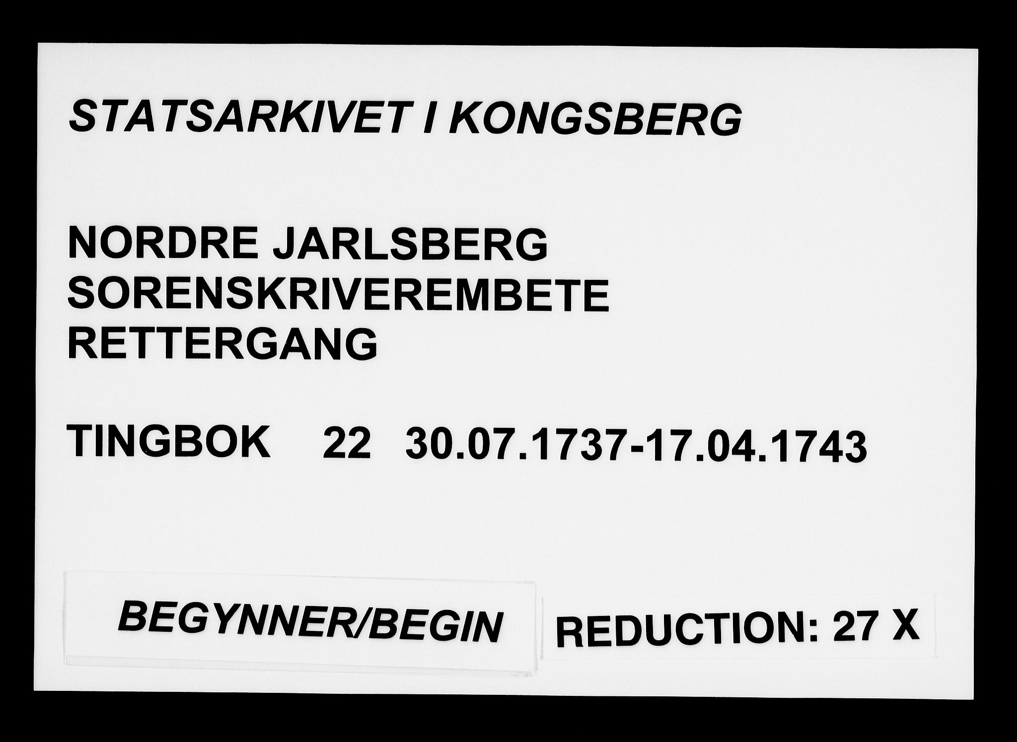 Nordre Jarlsberg sorenskriveri, AV/SAKO-A-80/F/Fa/Faa/L0022: Tingbok, 1737-1743