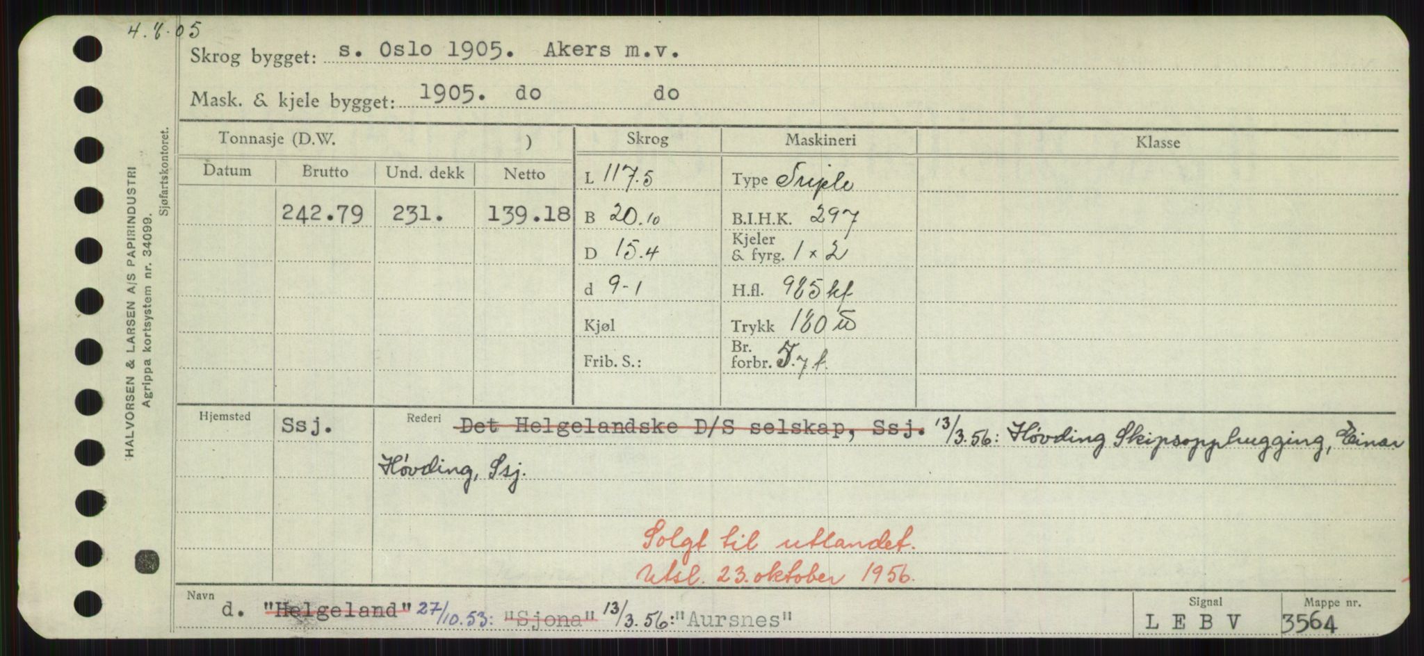 Sjøfartsdirektoratet med forløpere, Skipsmålingen, RA/S-1627/H/Hd/L0002: Fartøy, Apa-Axe, s. 463