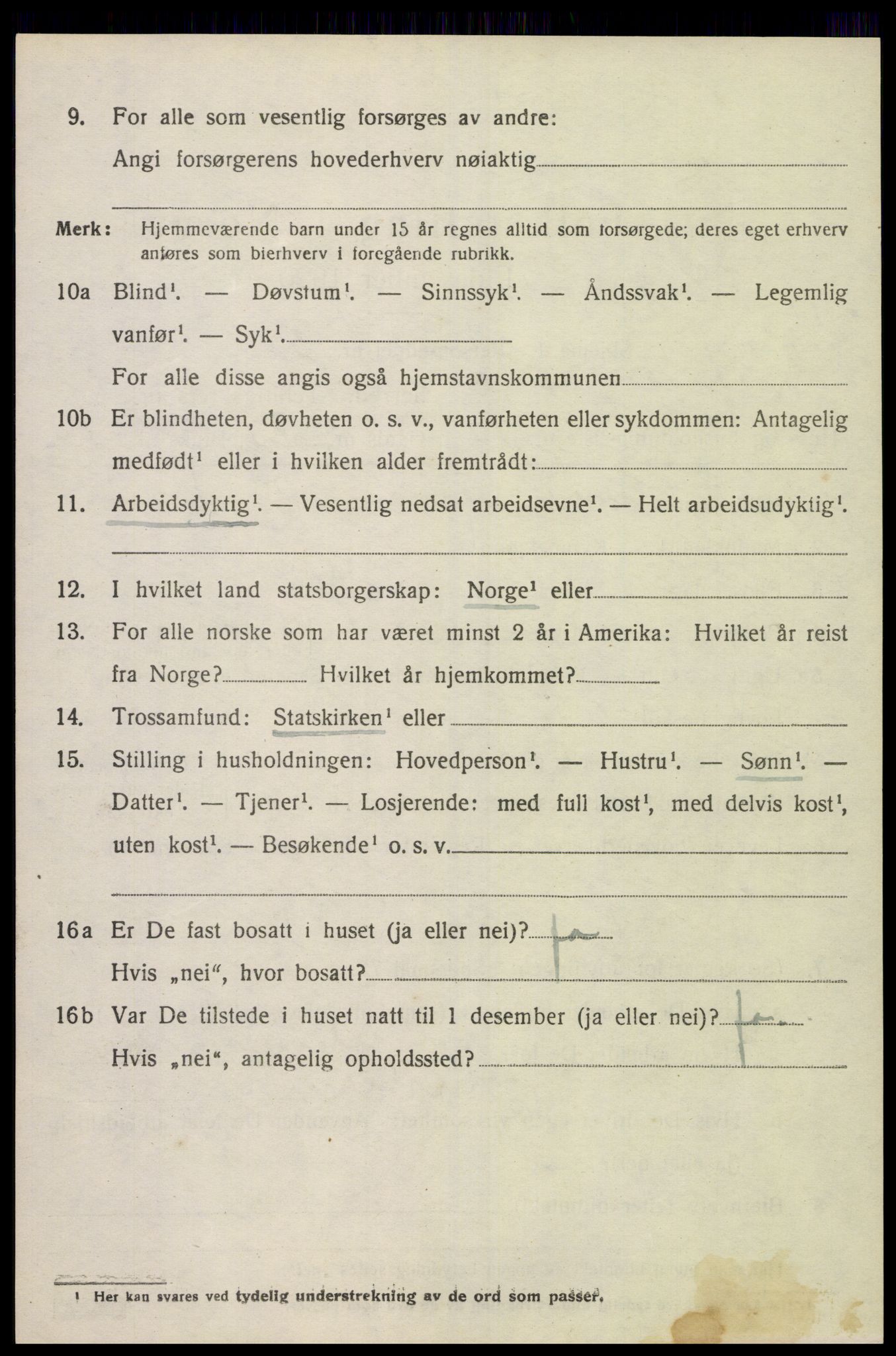 SAK, Folketelling 1920 for 1029 Sør-Audnedal herred, 1920, s. 6406