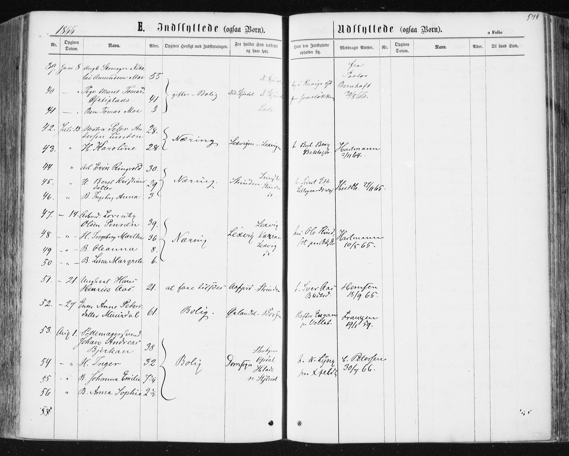 Ministerialprotokoller, klokkerbøker og fødselsregistre - Sør-Trøndelag, SAT/A-1456/604/L0186: Ministerialbok nr. 604A07, 1866-1877, s. 574