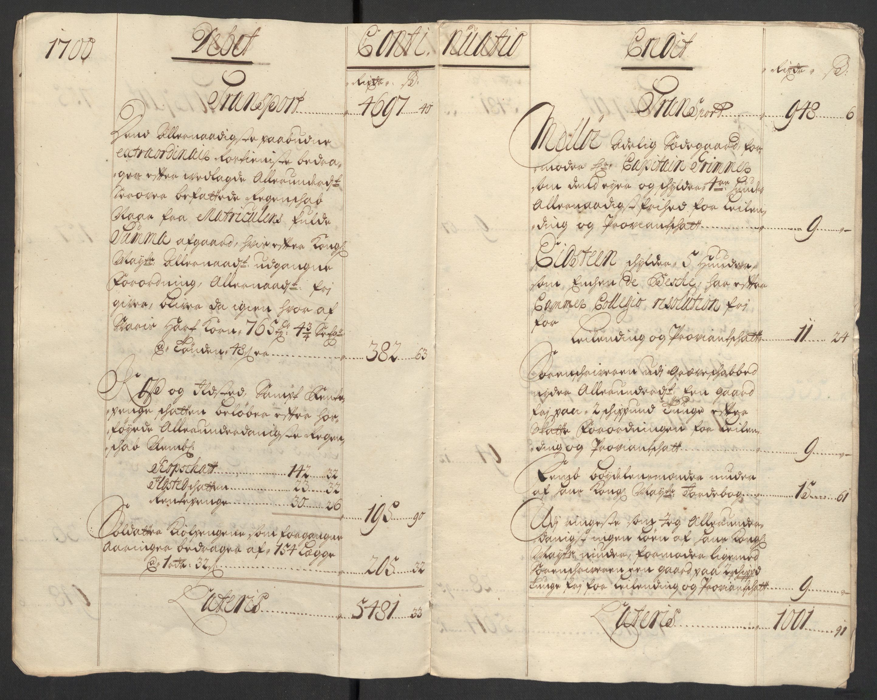 Rentekammeret inntil 1814, Reviderte regnskaper, Fogderegnskap, AV/RA-EA-4092/R33/L1976: Fogderegnskap Larvik grevskap, 1698-1701, s. 181