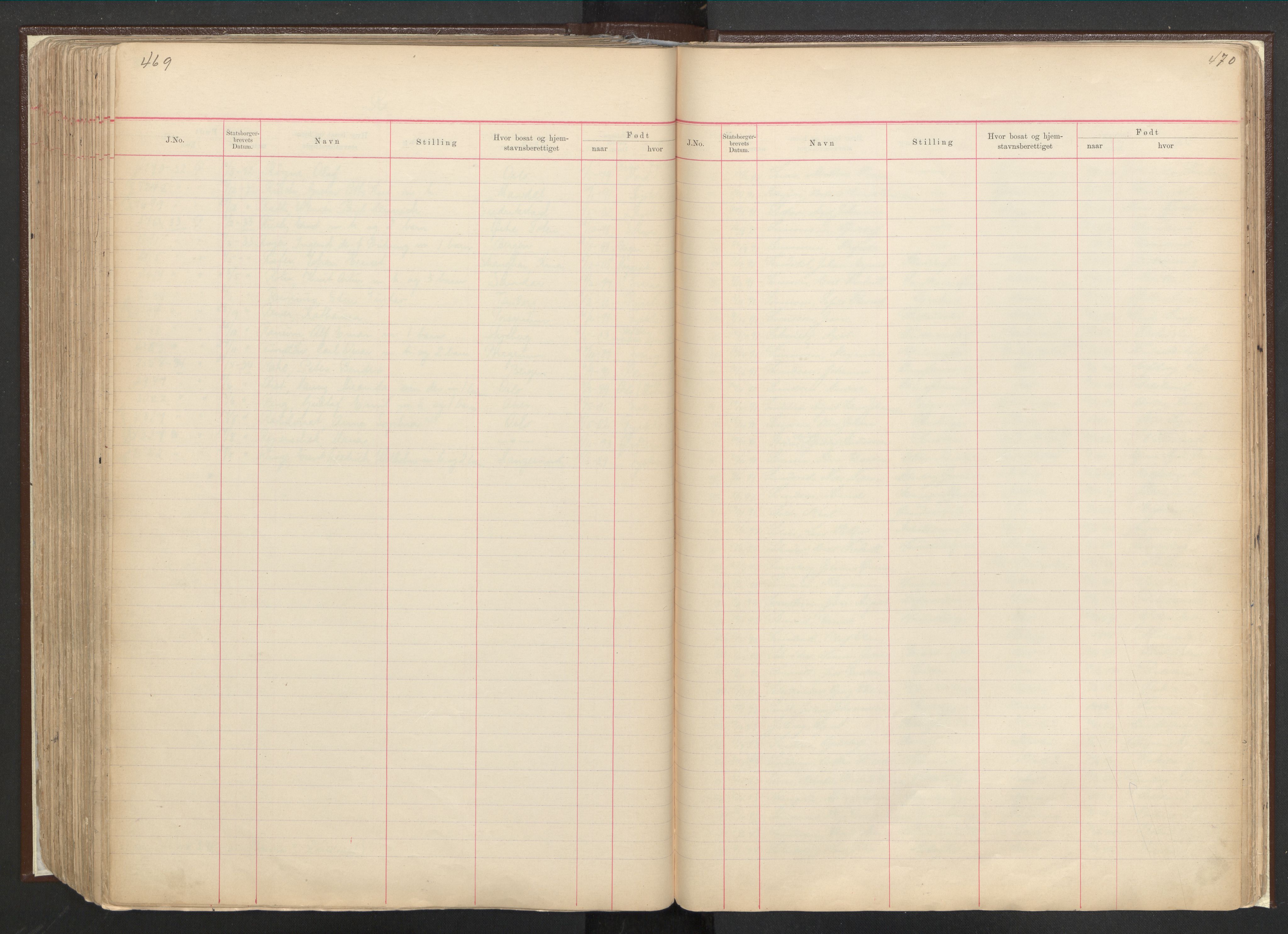 Justisdepartementet, 3. politikontor P3, RA/S-1051/C/Cc/L0001: Journal over statsborgersaker, 1891-1946, s. 469-470