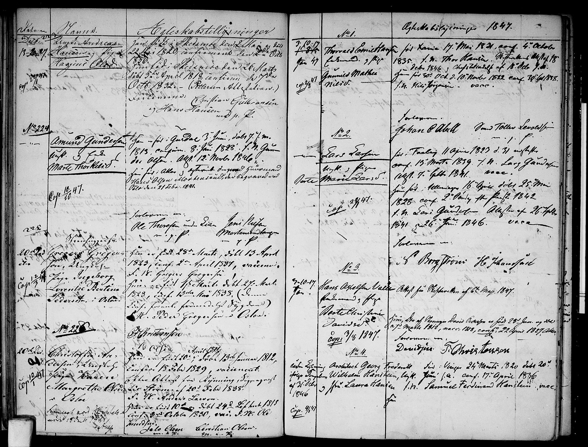 Aker prestekontor kirkebøker, AV/SAO-A-10861/H/L0003: Lysningsprotokoll nr. 3, 1845-1848
