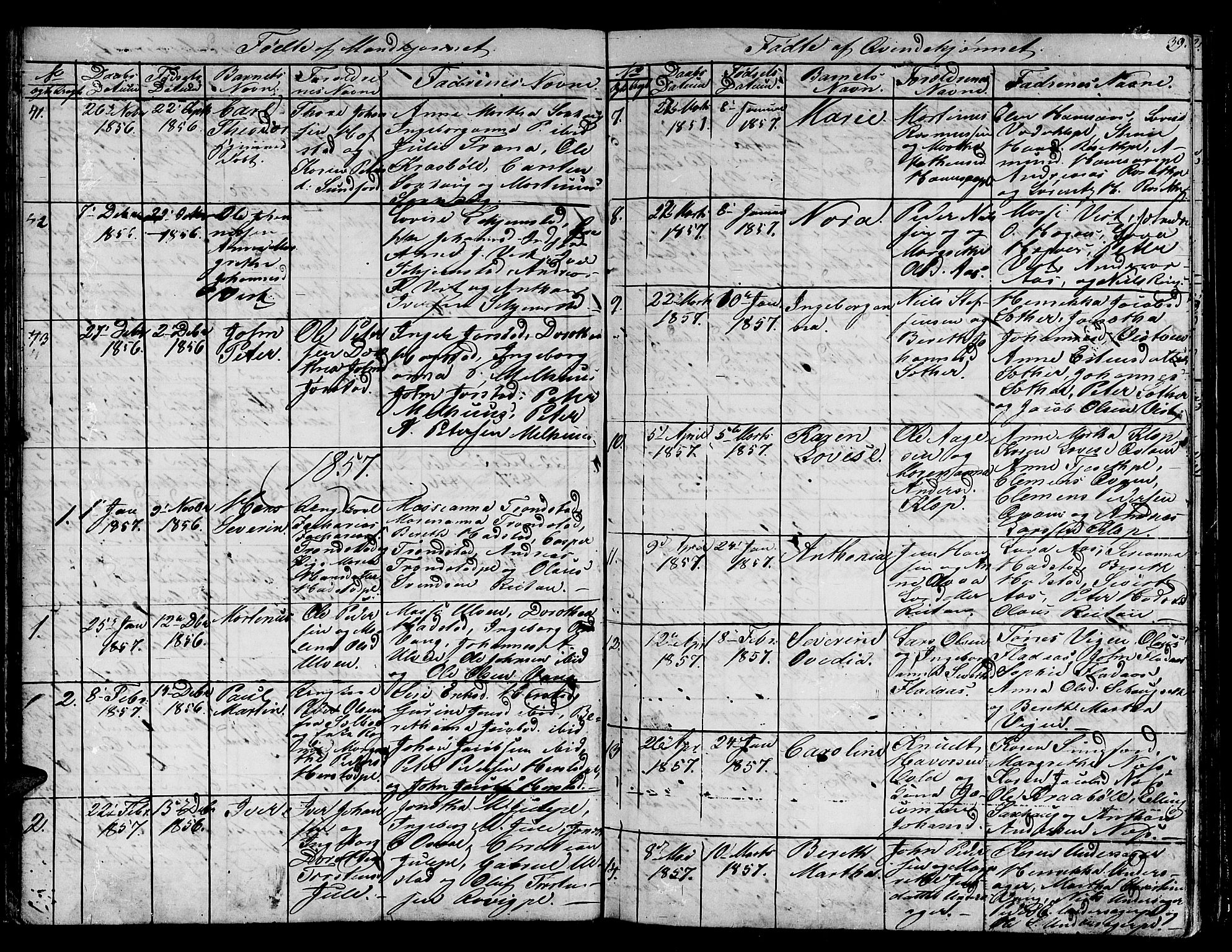 Ministerialprotokoller, klokkerbøker og fødselsregistre - Nord-Trøndelag, AV/SAT-A-1458/730/L0299: Klokkerbok nr. 730C02, 1849-1871, s. 39