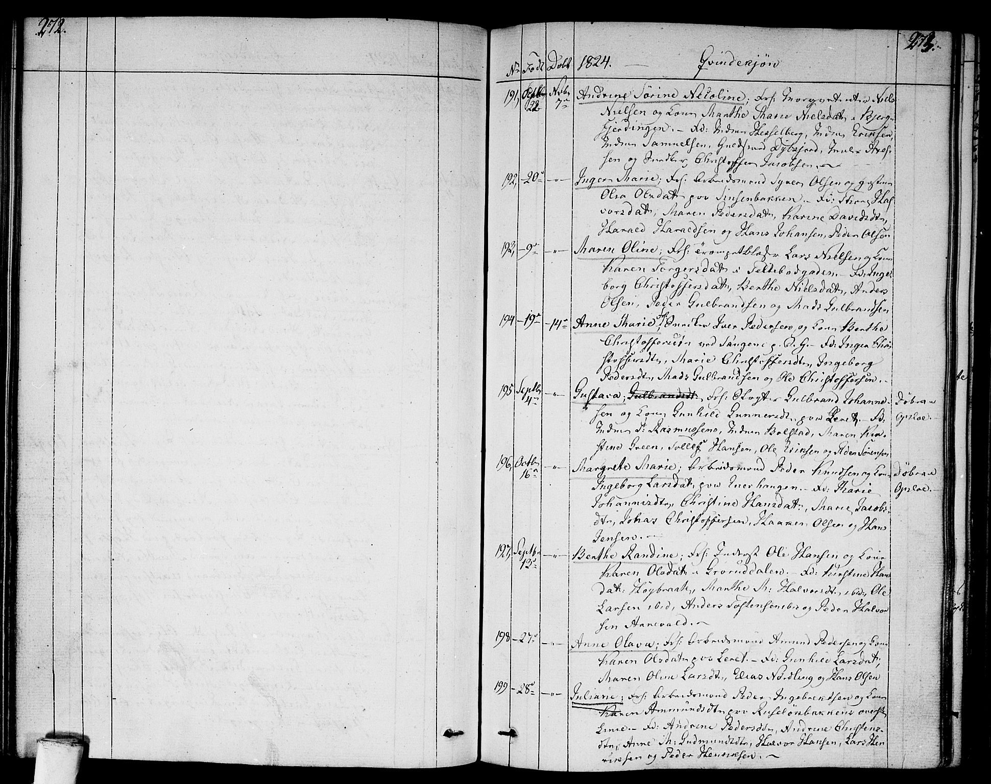 Aker prestekontor kirkebøker, AV/SAO-A-10861/F/L0012: Ministerialbok nr. 12, 1819-1828, s. 272-273