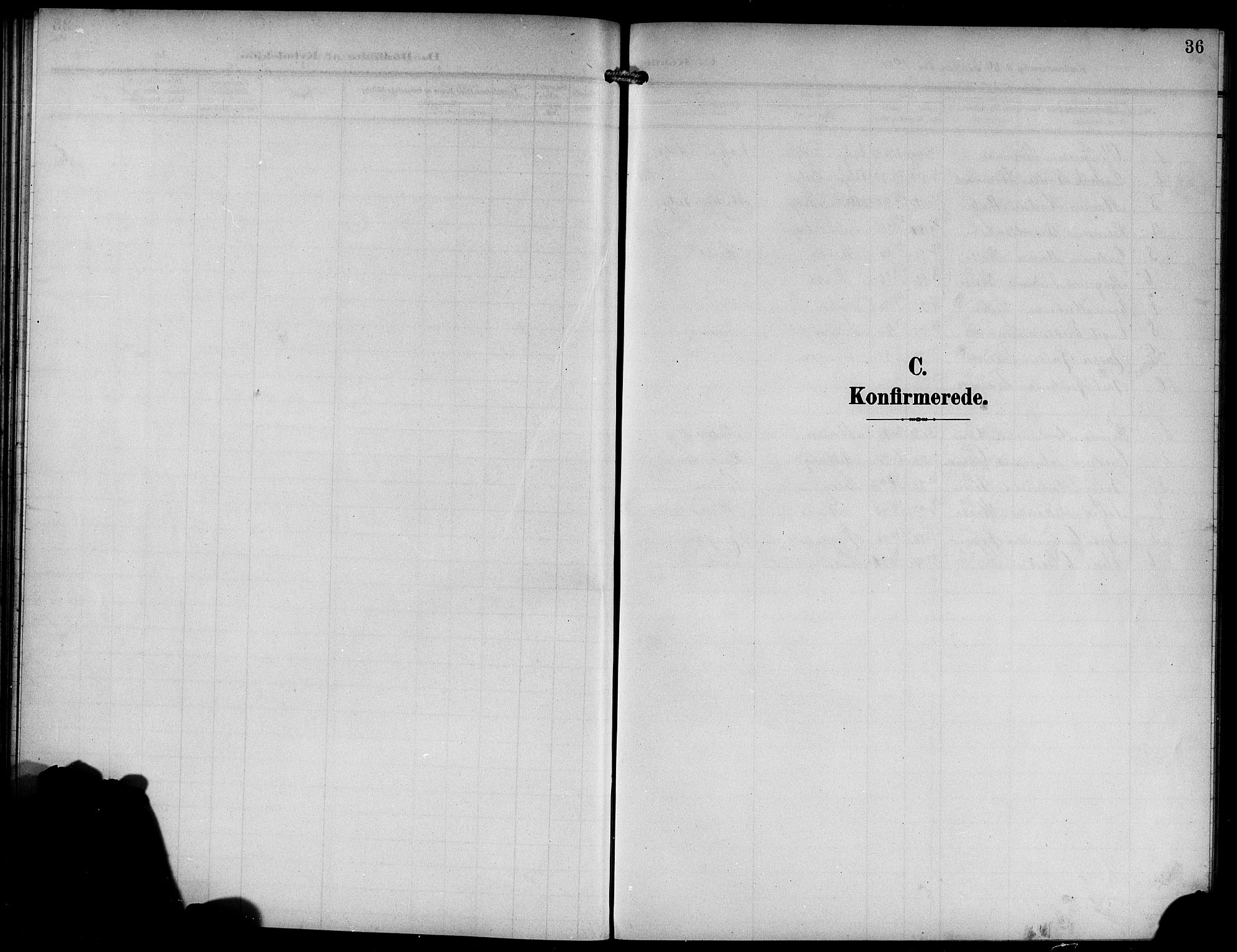 Lindås Sokneprestembete, AV/SAB-A-76701/H/Hab/Habd/L0003: Klokkerbok nr. D 3, 1906-1917, s. 36